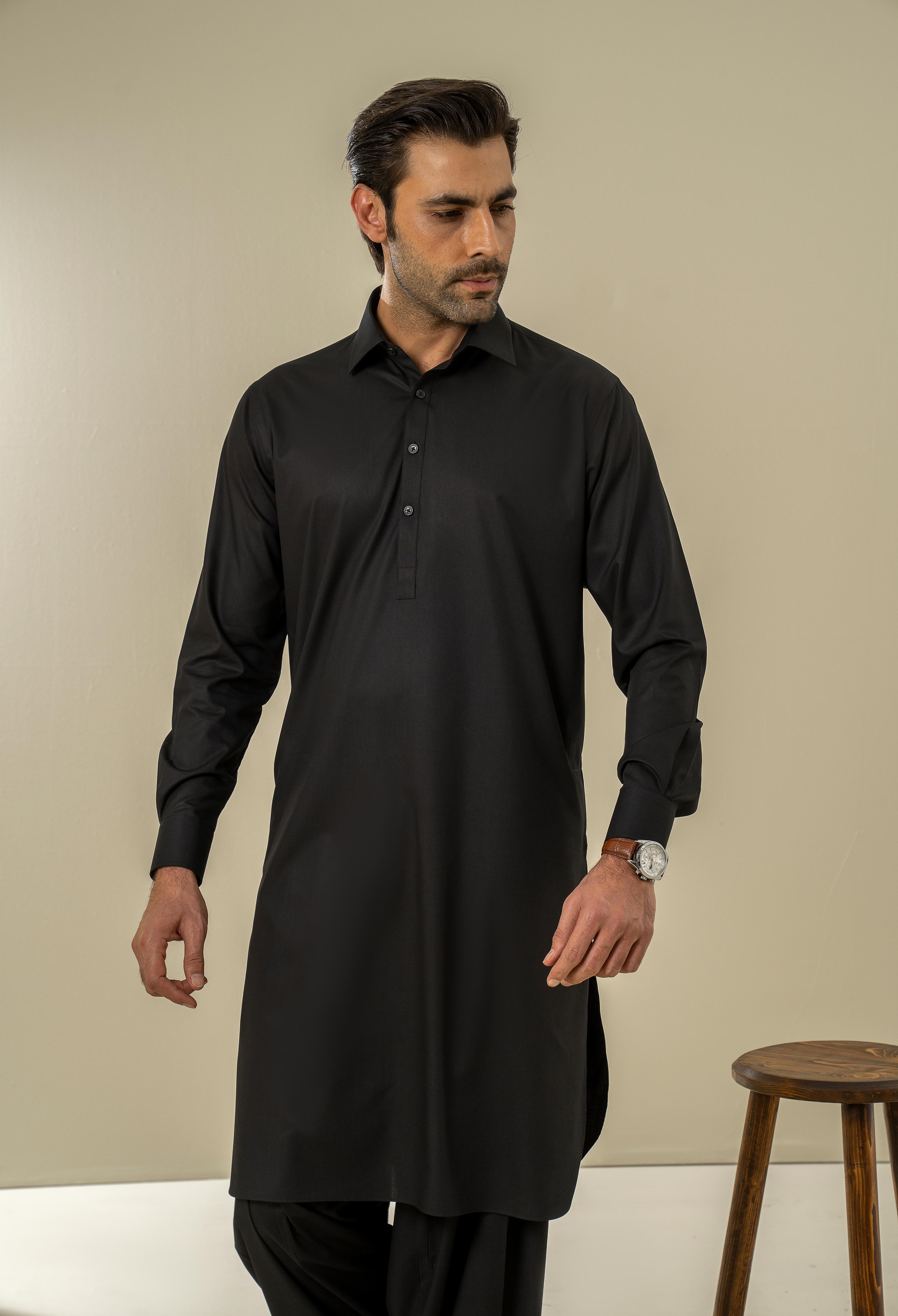 Night Black Plain Kameez Shalwar