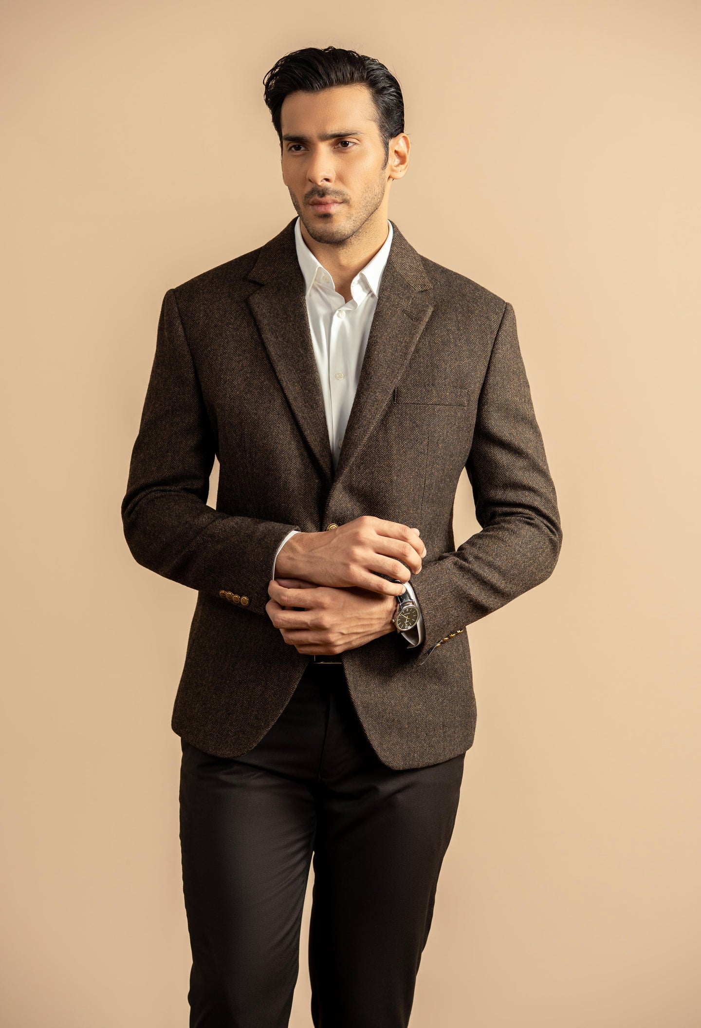 Pastel Brown Notch Color Blazer