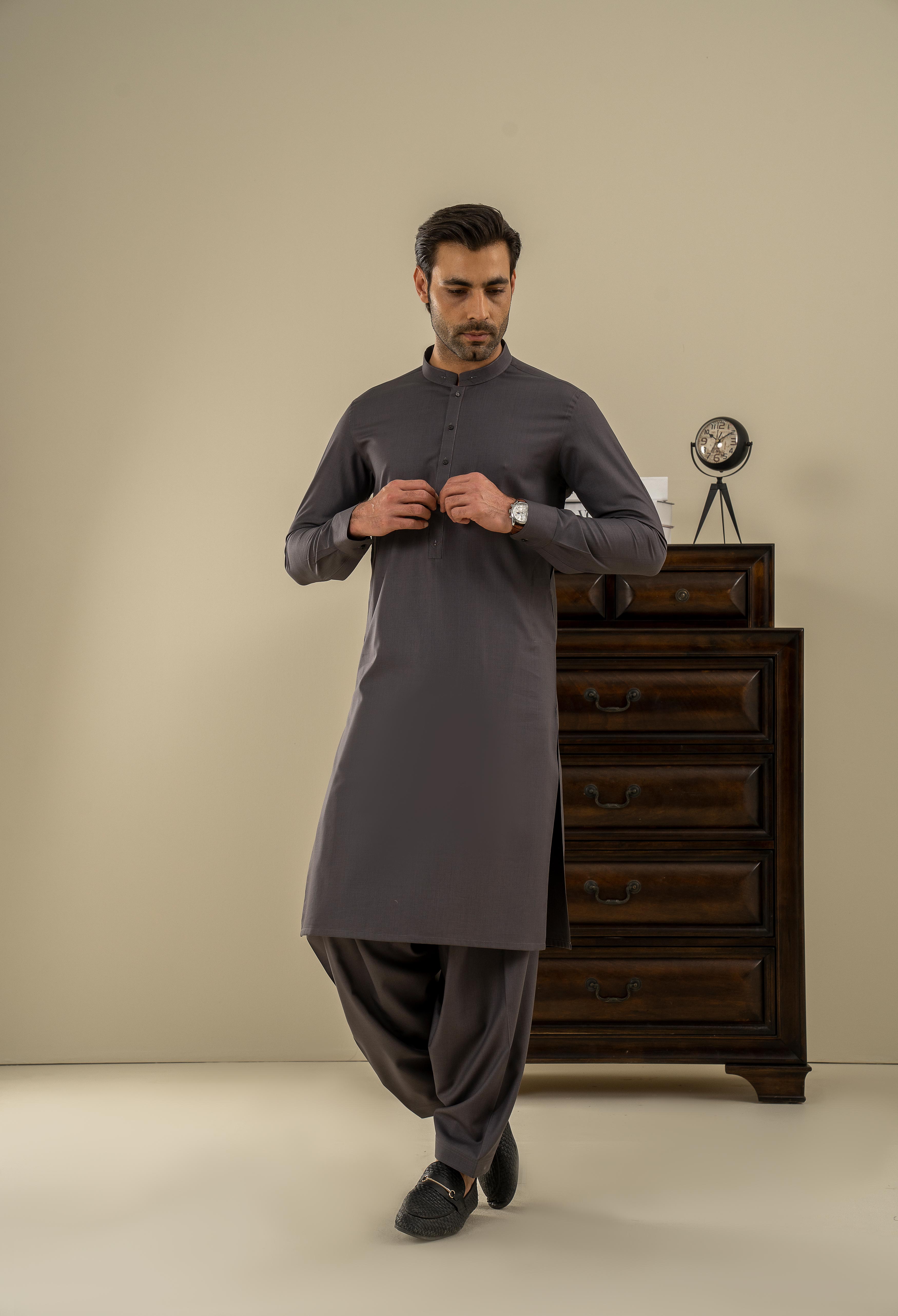 Met Purple Detailing Kameez Shalwar