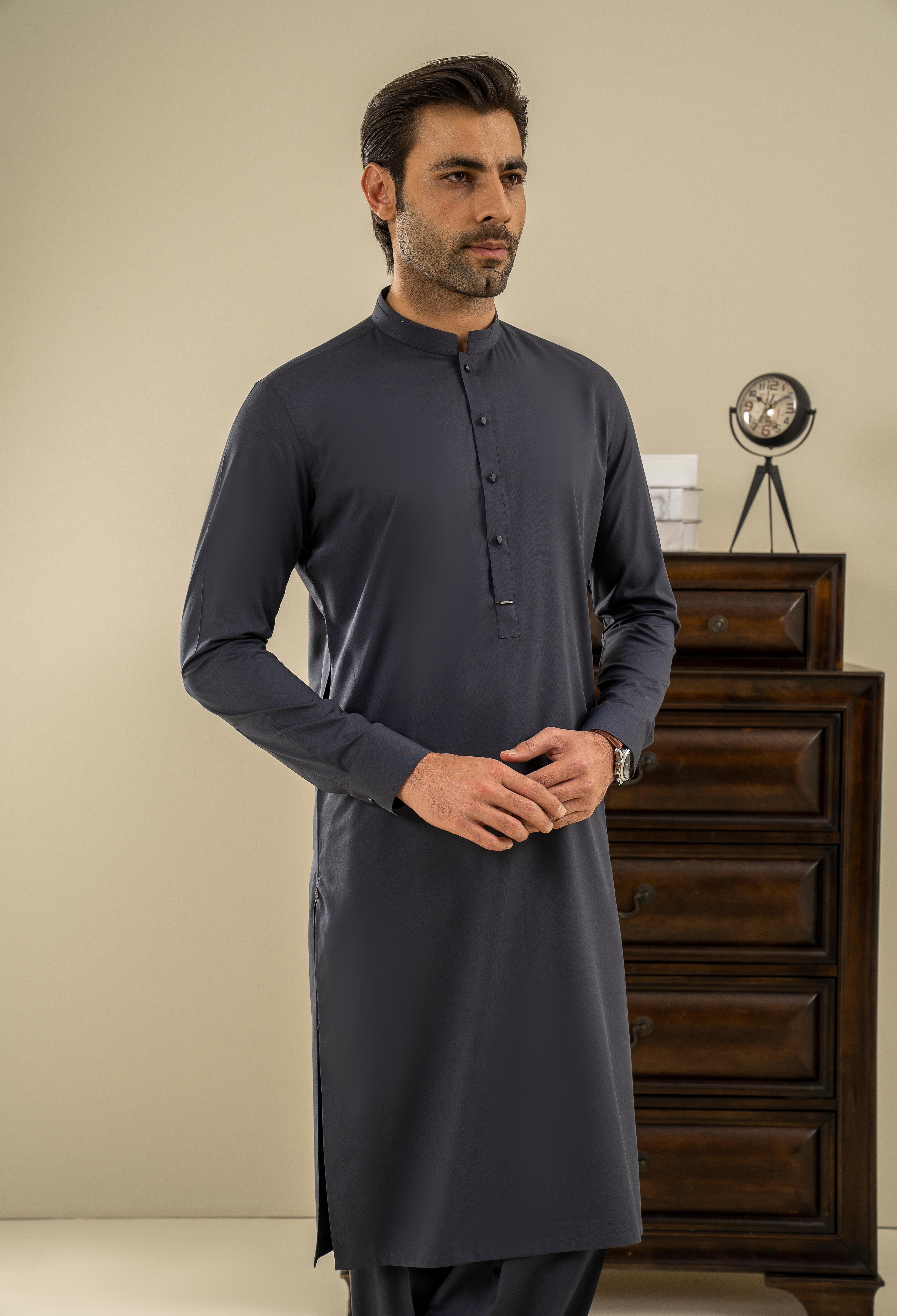 Chalk Grey Detailing Kameez Shalwar