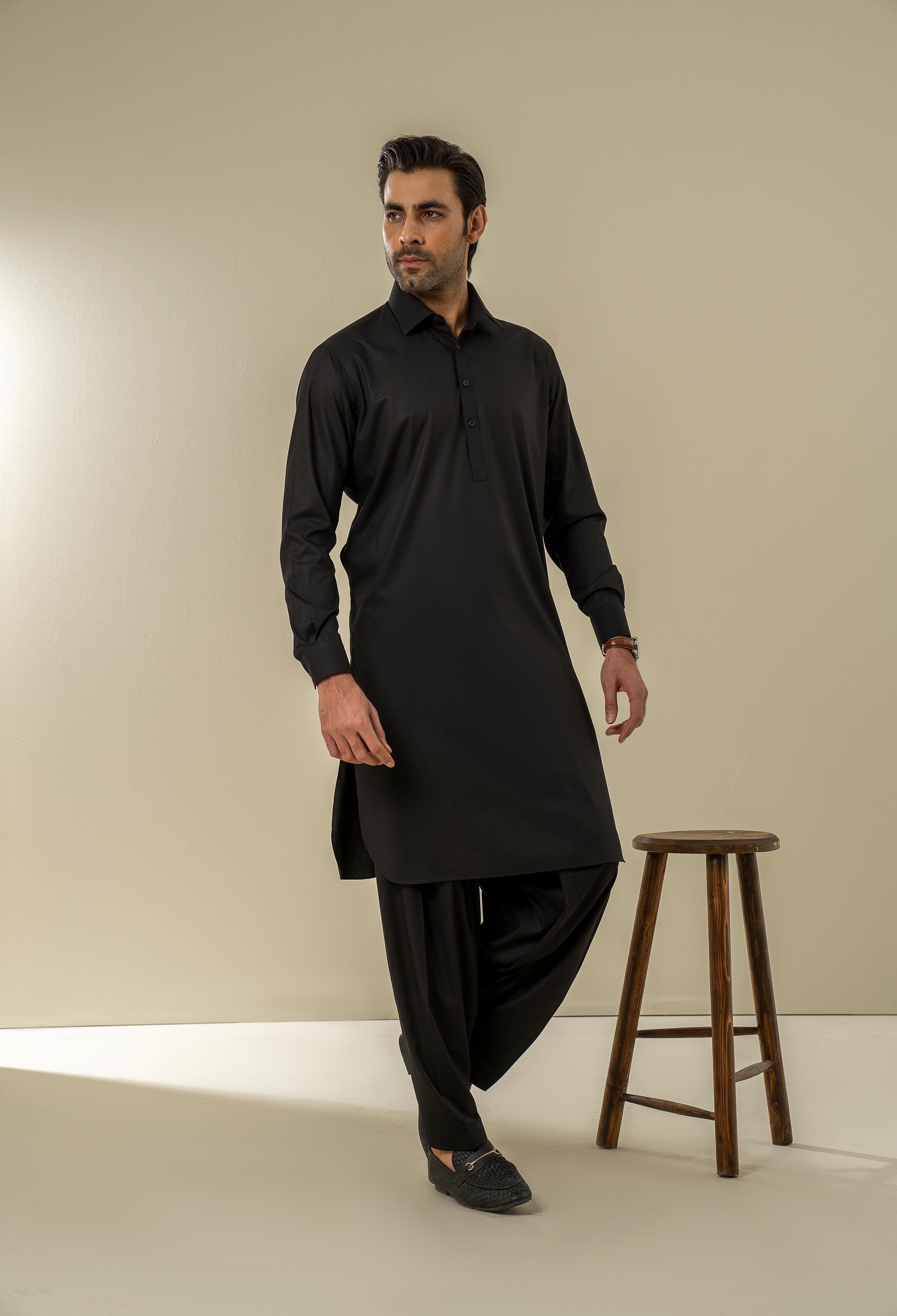 Night Black Plain Kameez Shalwar