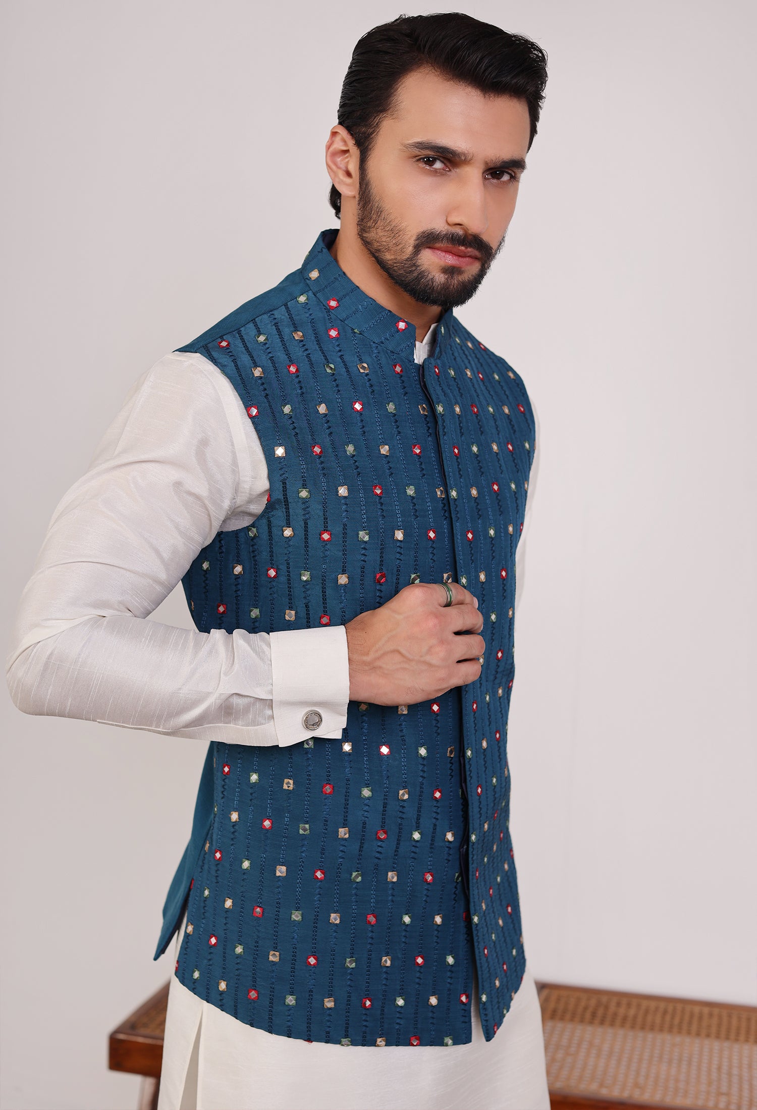 Teal Blue Waistcoat (WC-000040)