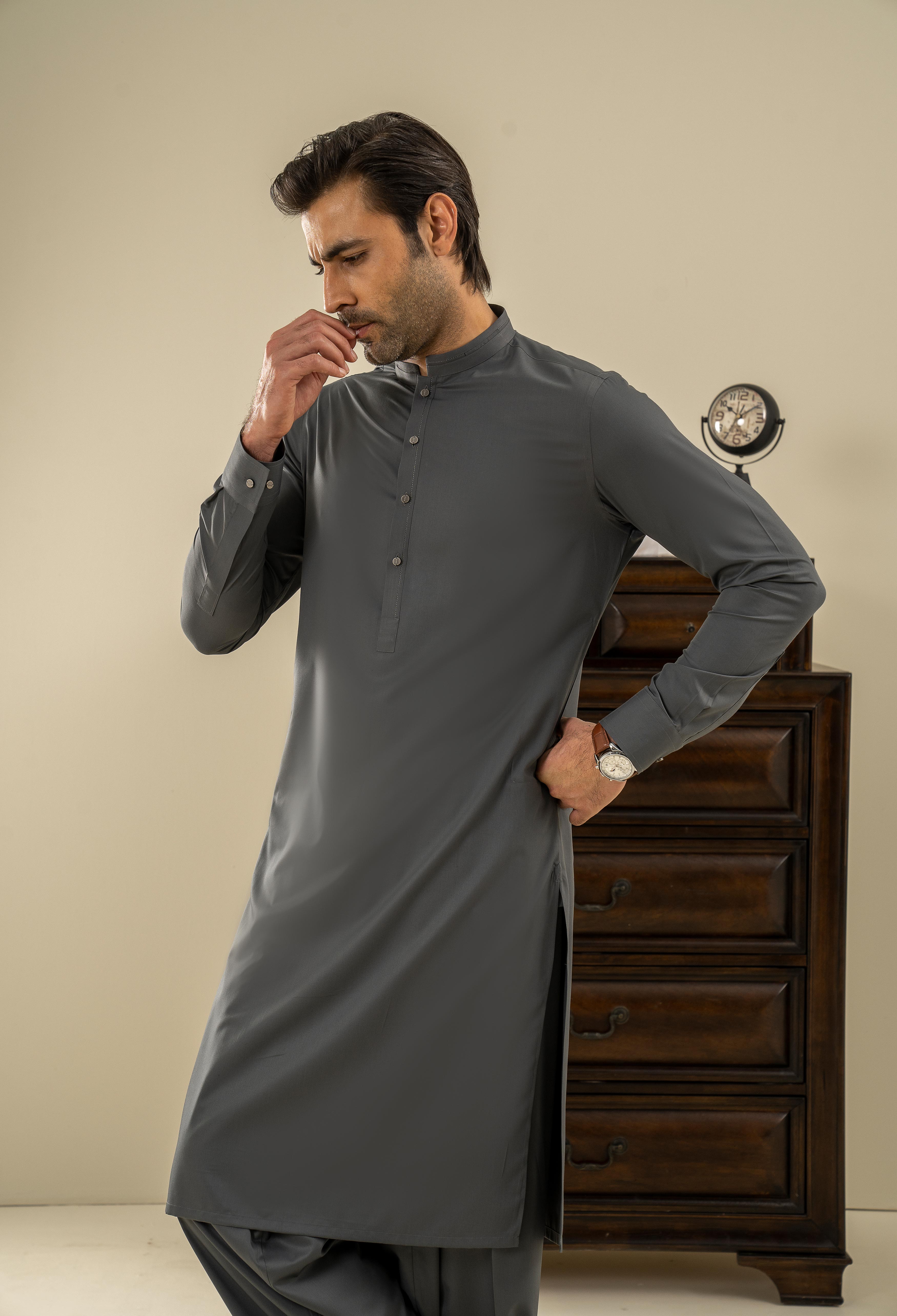 Corban Grey Detailing Kameez Shalwar