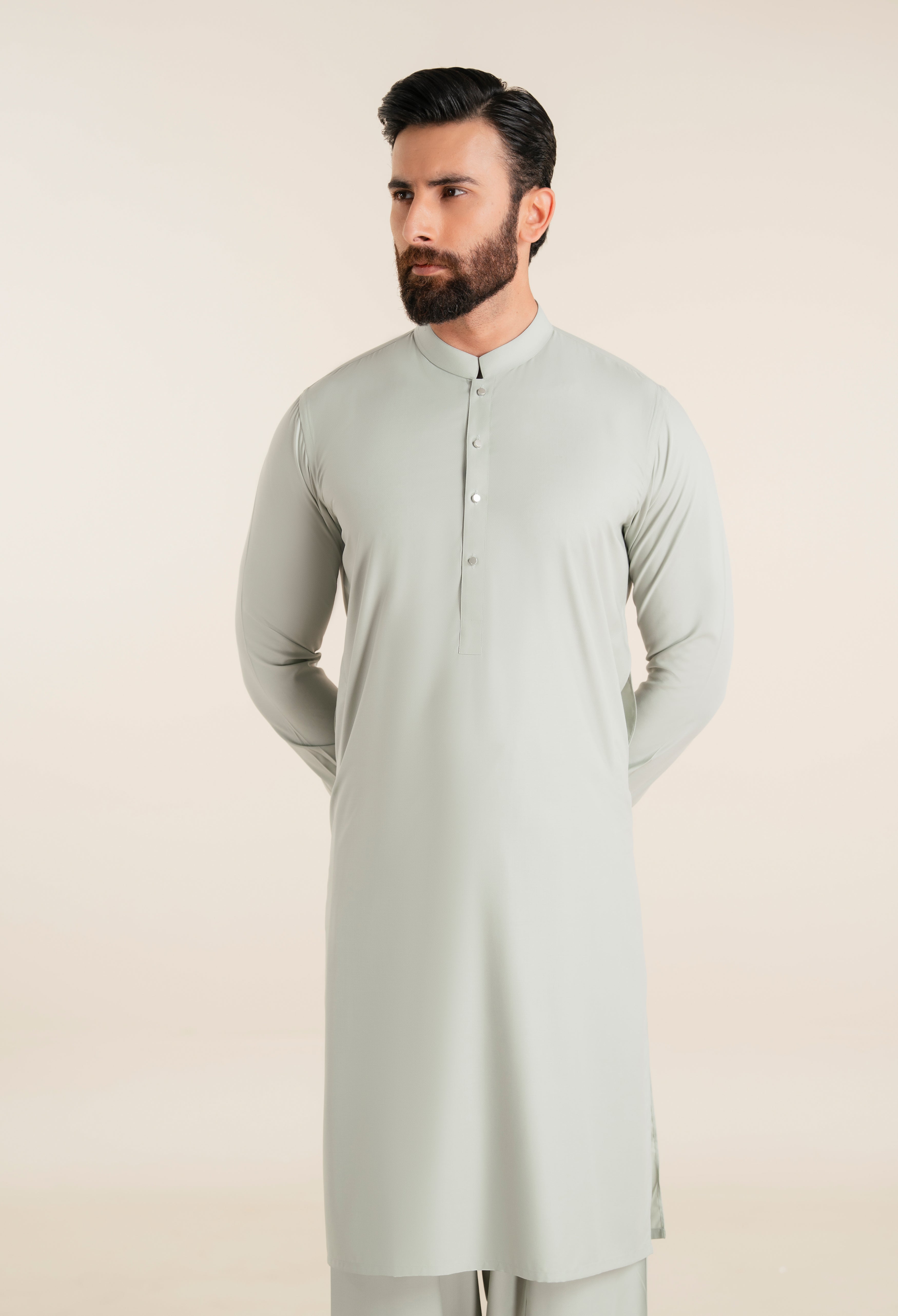 Pistachio Green Blended Kameez Shalwar