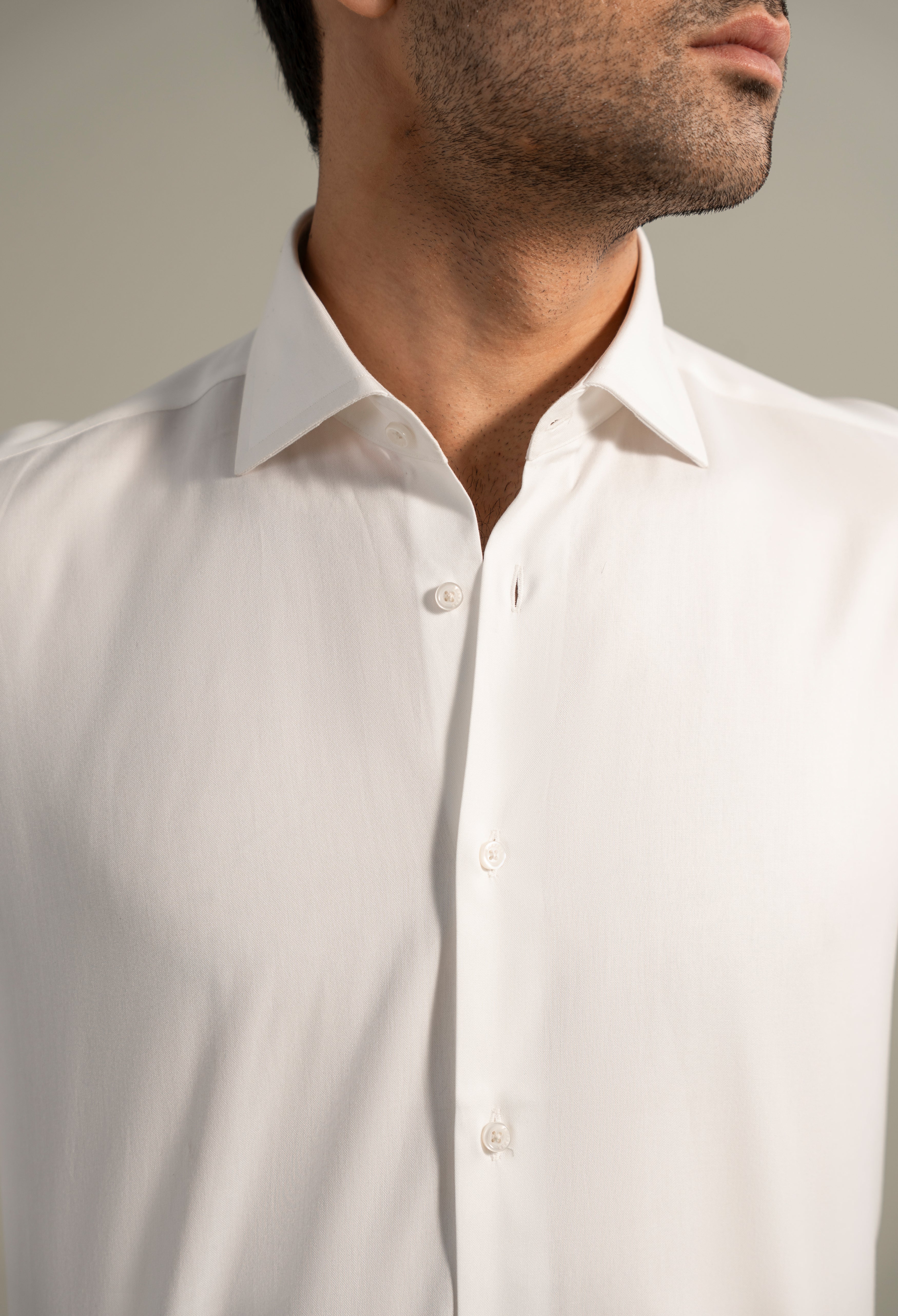 Powder White Formal Shirt