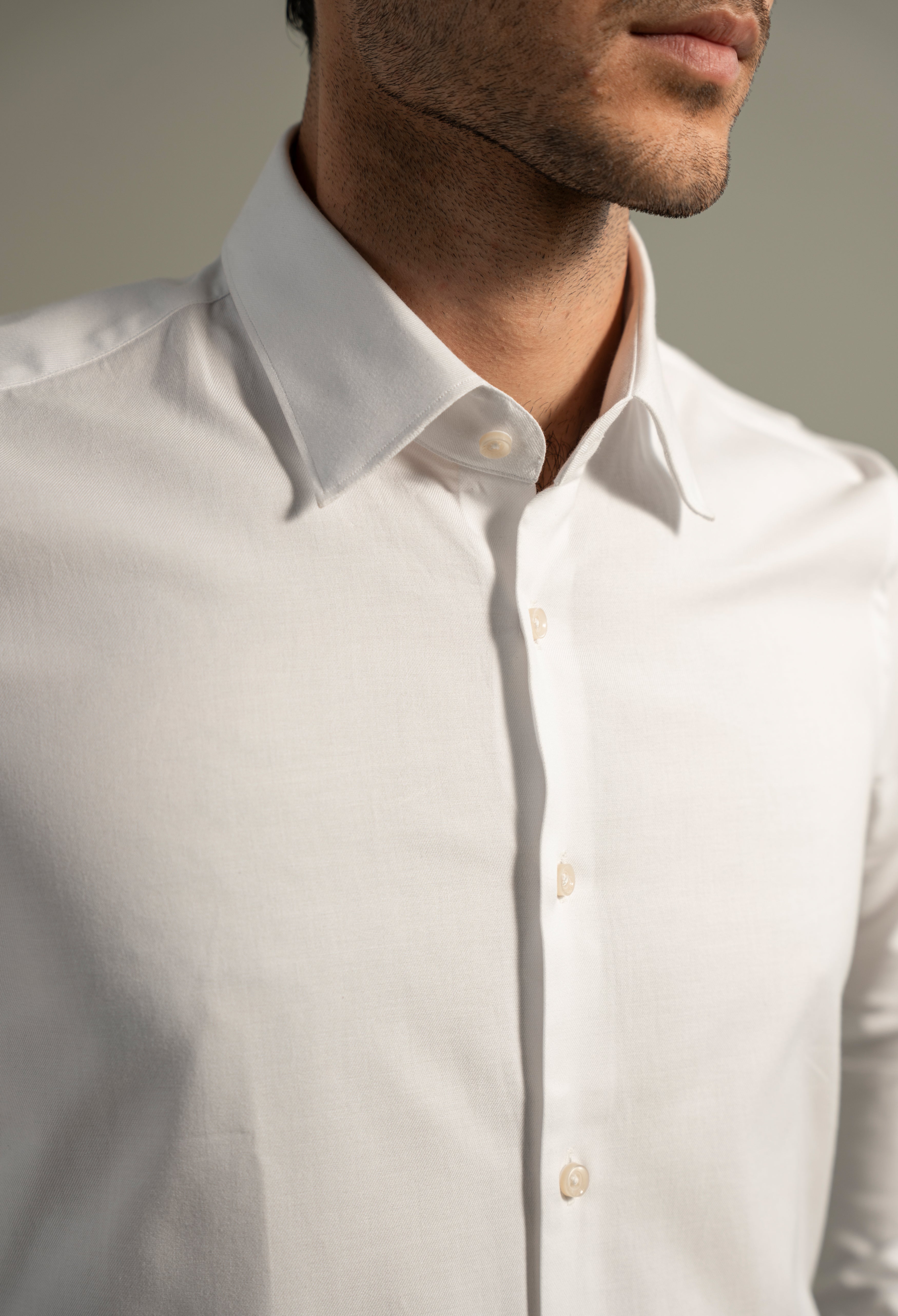 Cotton White Fine Twill Formal Shirt