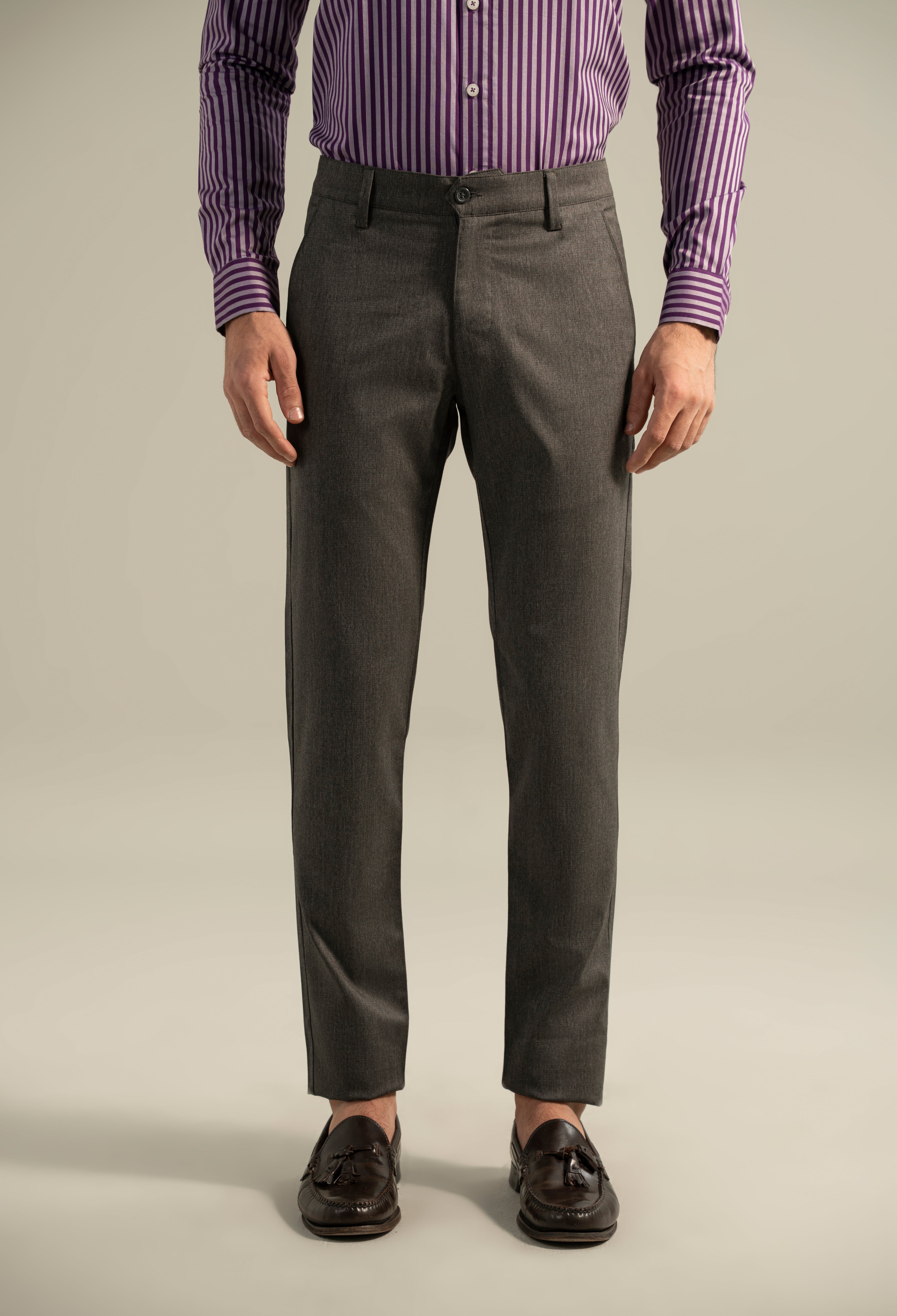 Grey Lycra Dress Pant