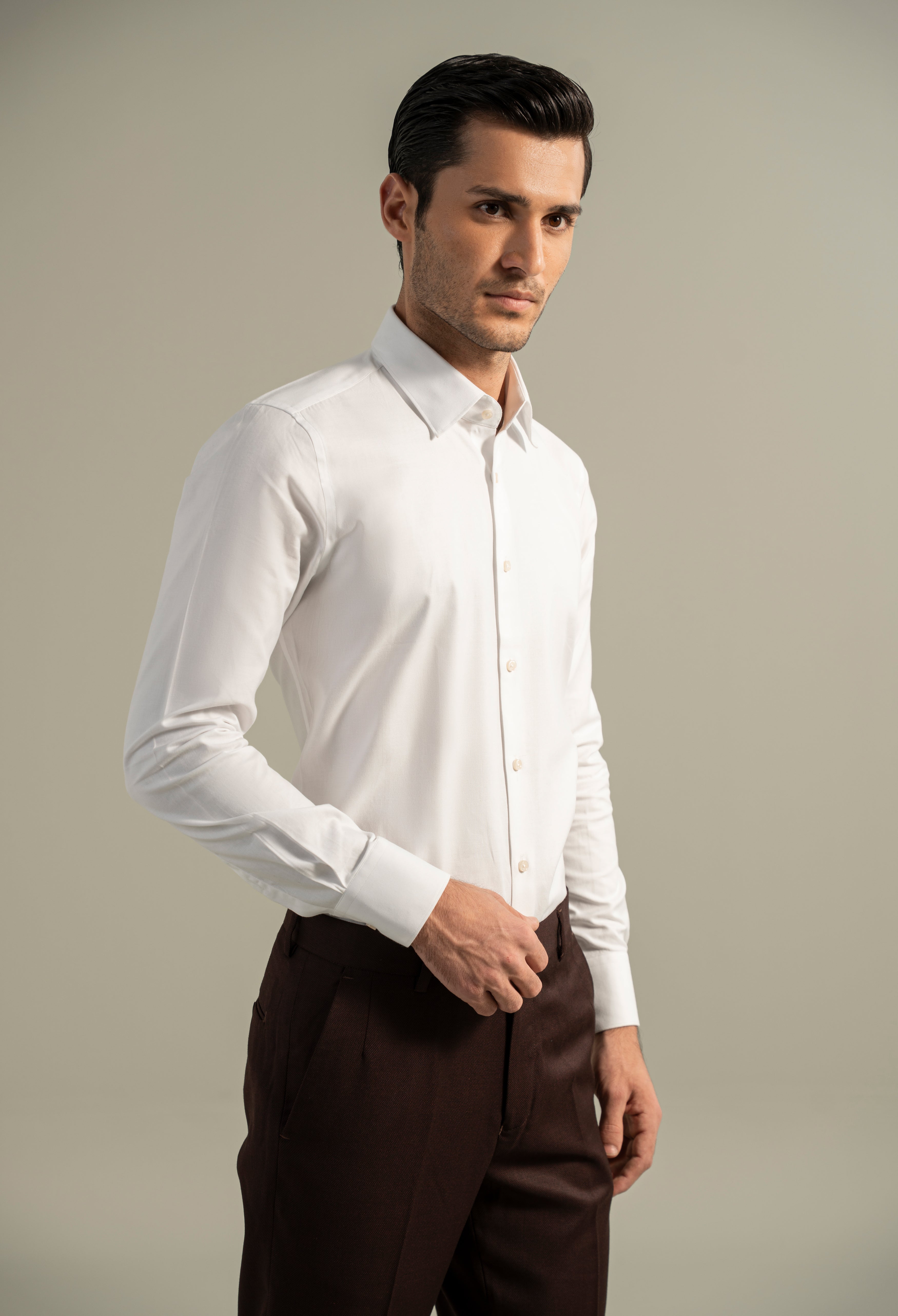Cotton White Fine Twill Formal Shirt