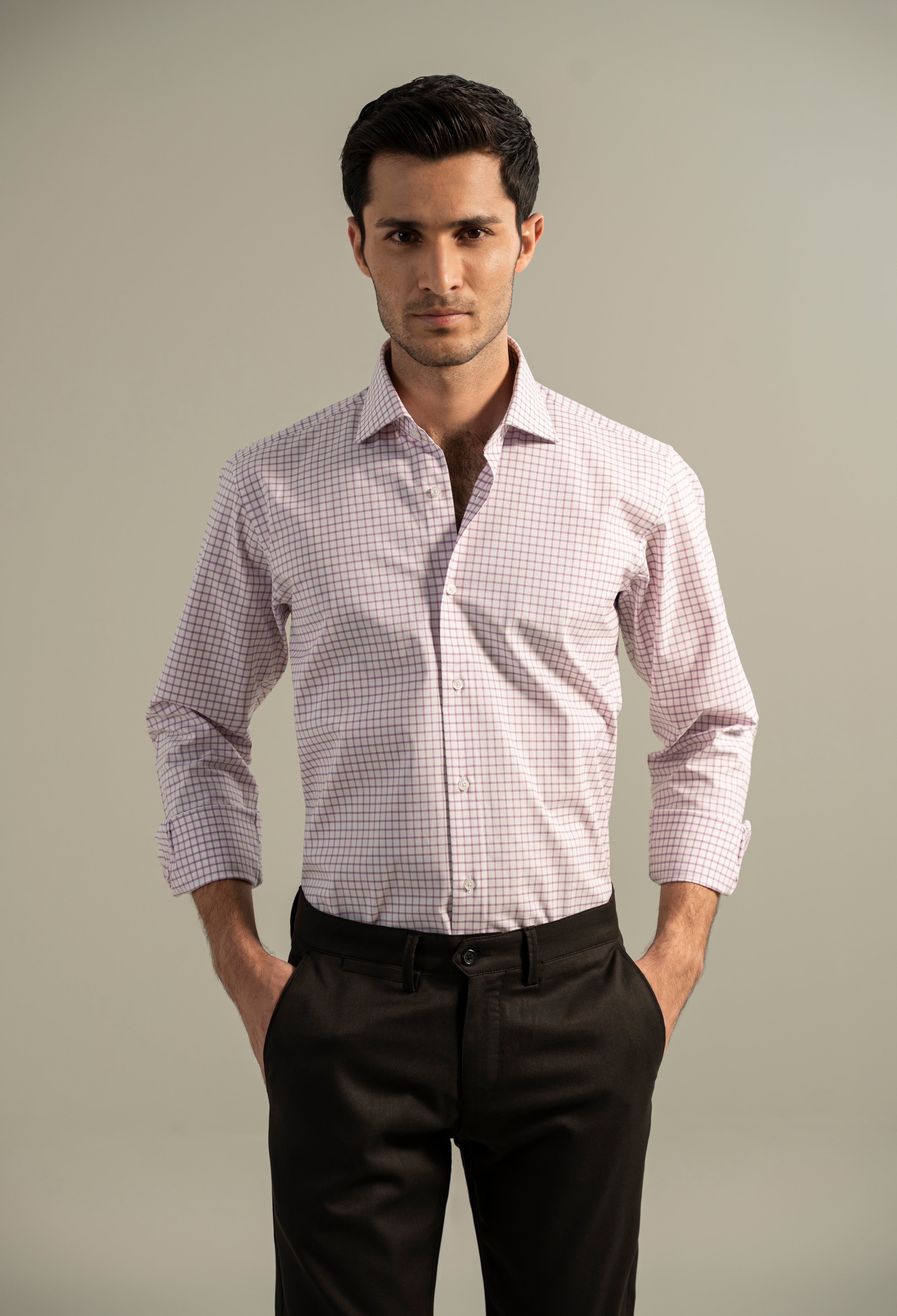 Pink & White Checkered Shirt