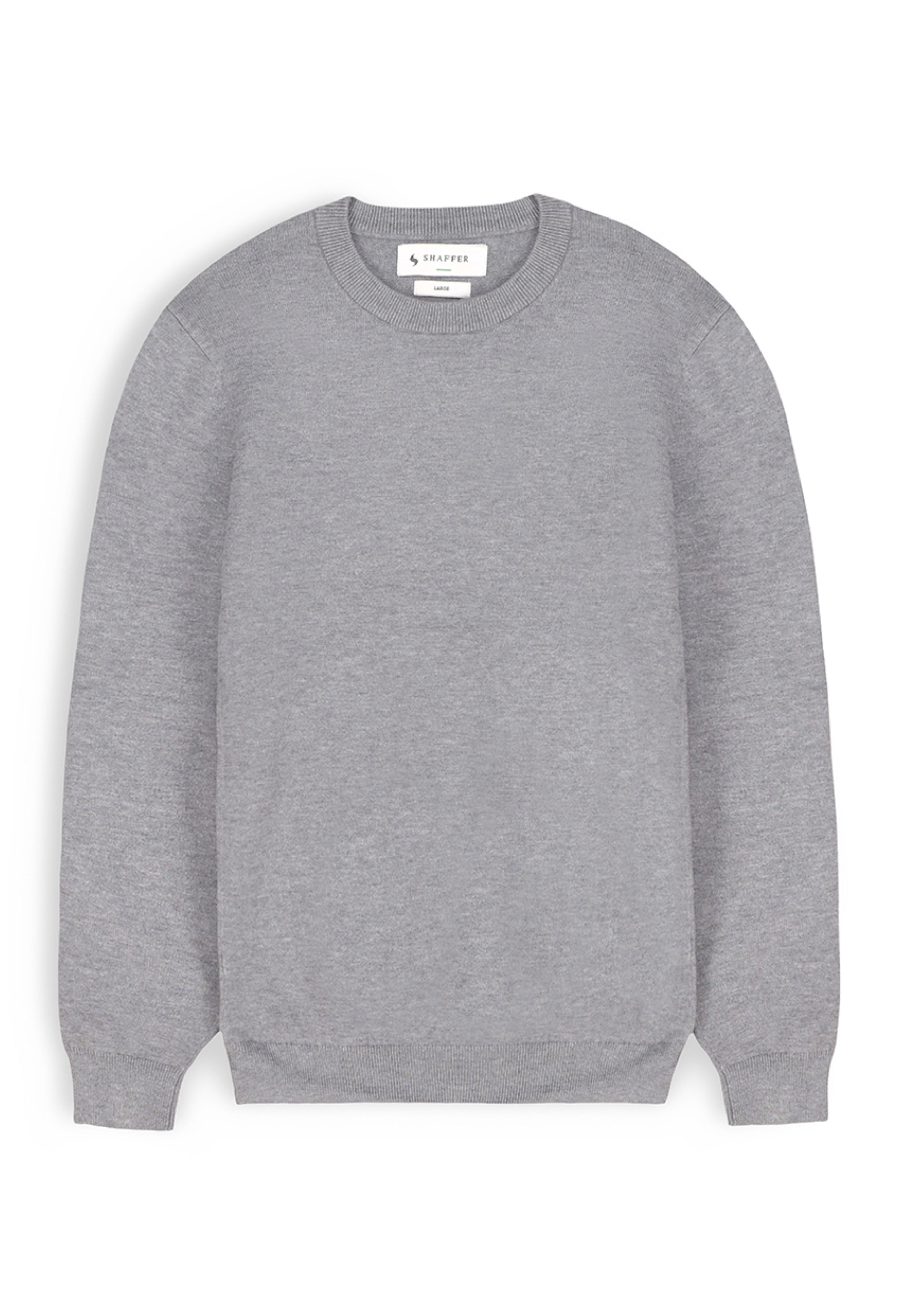 Grey Melange Crew Neck Sweater