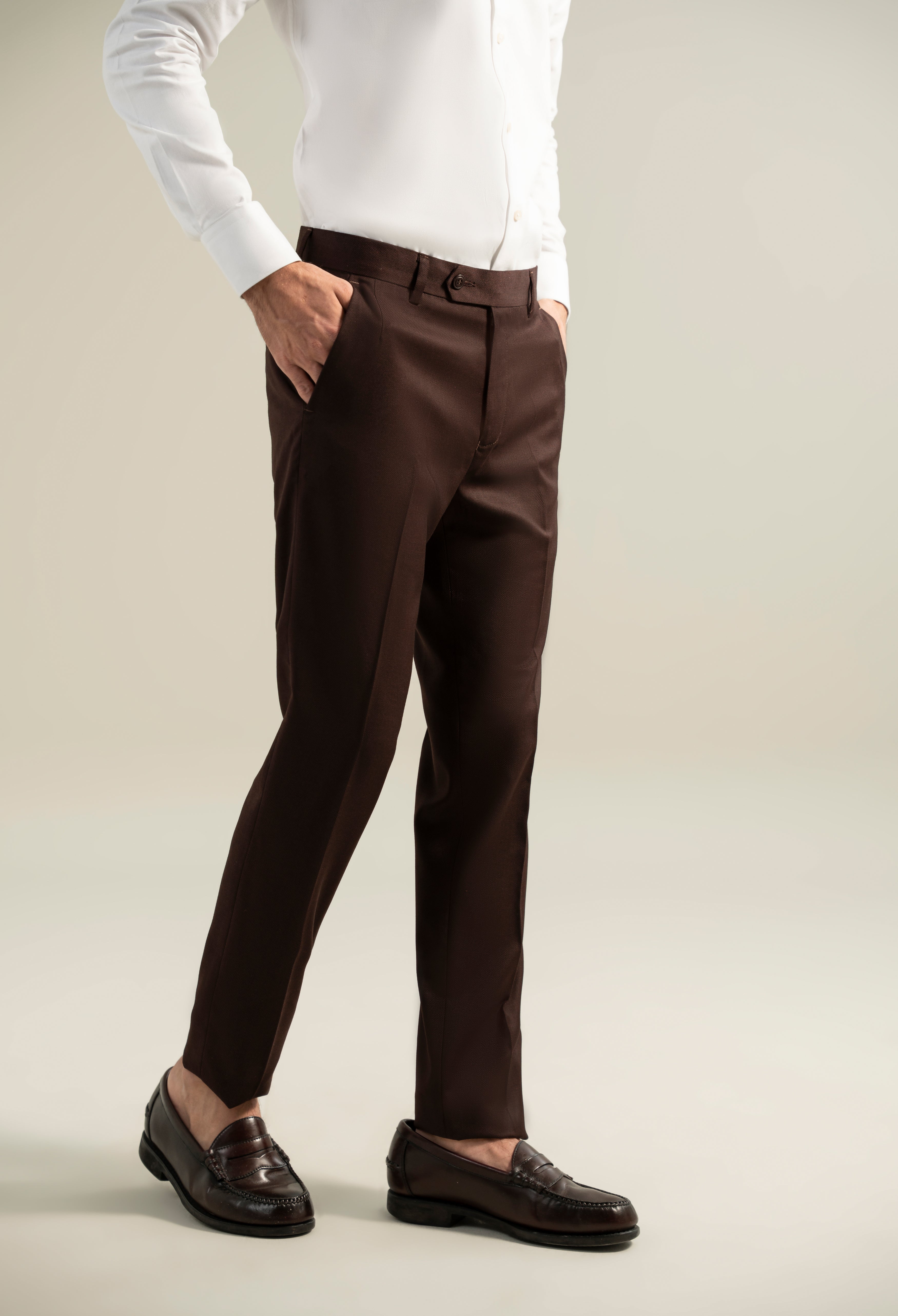 Maroon Woolen Dress Pant