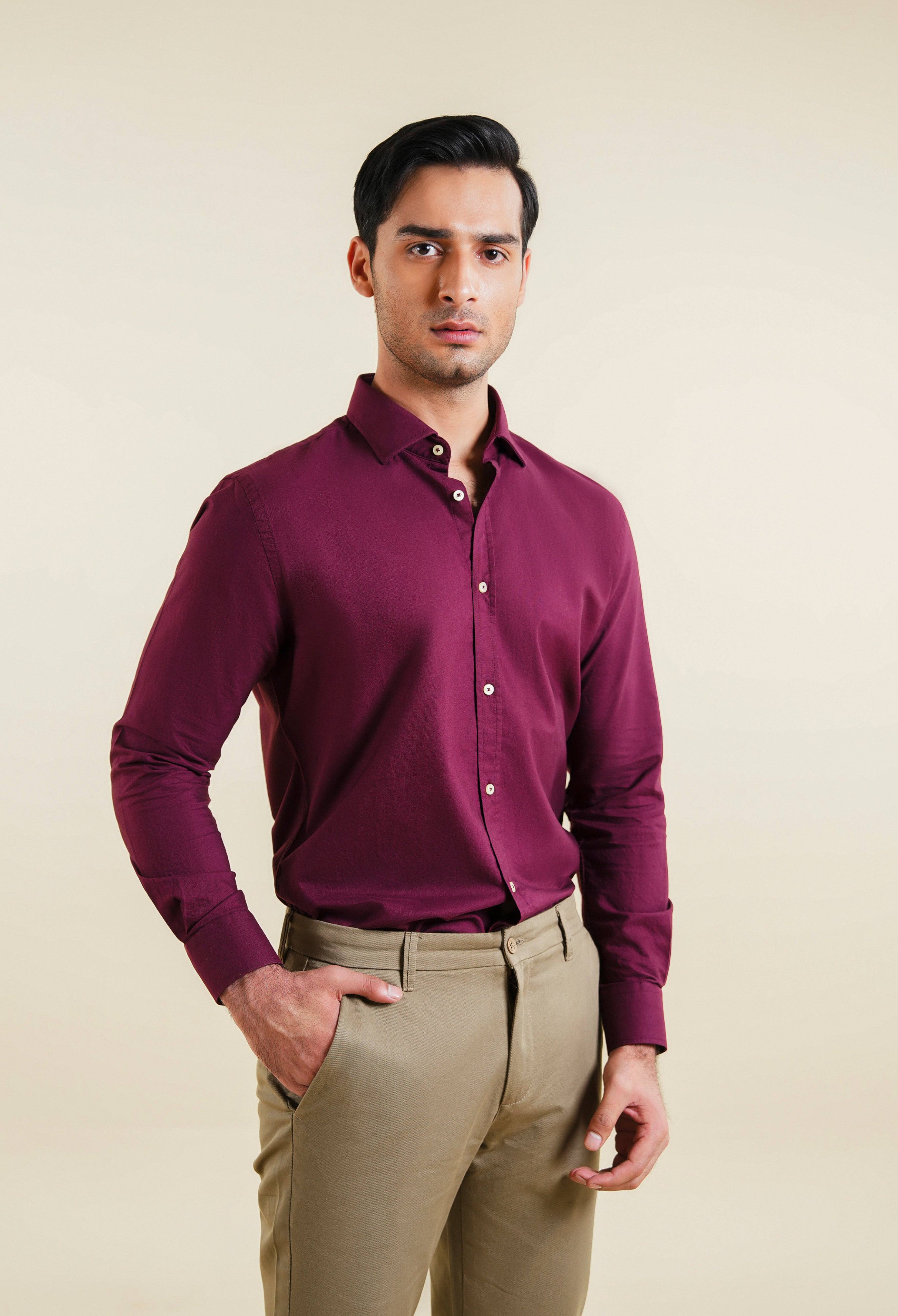 Burnt Maroon Oxford Shirt