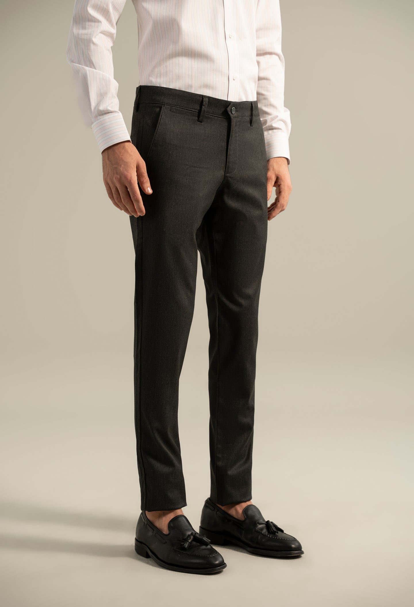 Charcoal Lycra Dress Pant