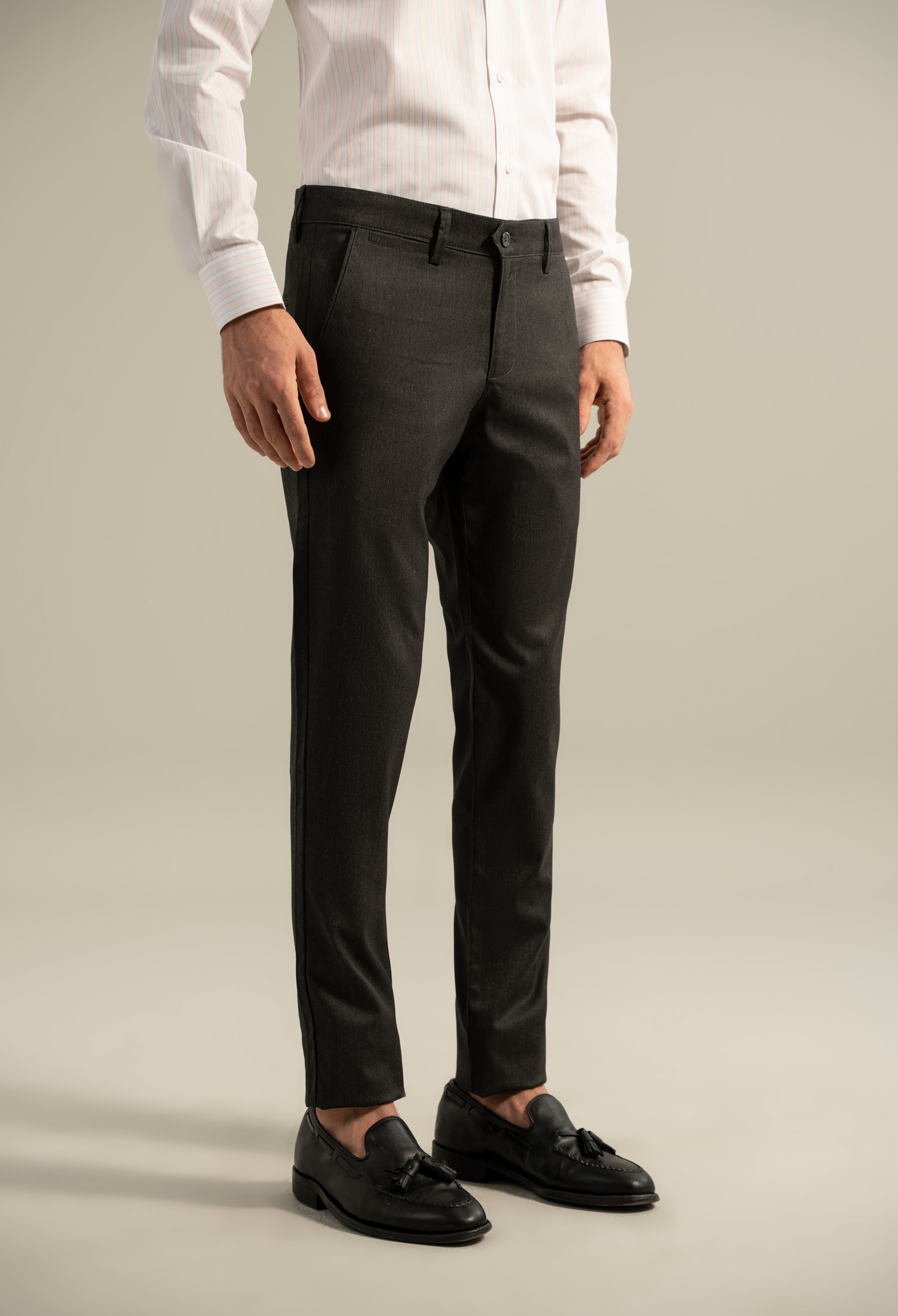 Charcoal Lycra Dress Pant