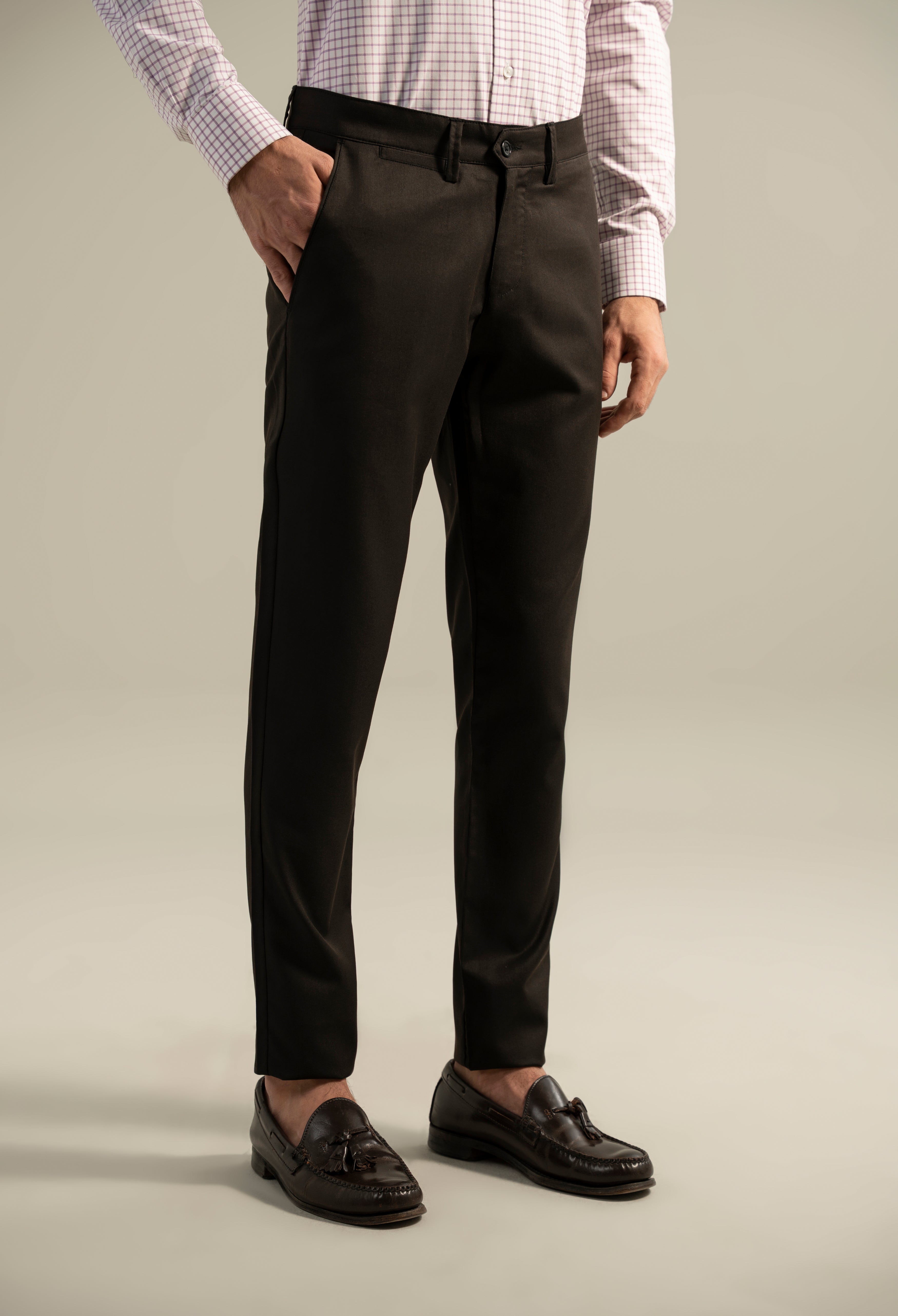 D/Brown Lycra Dress Pant