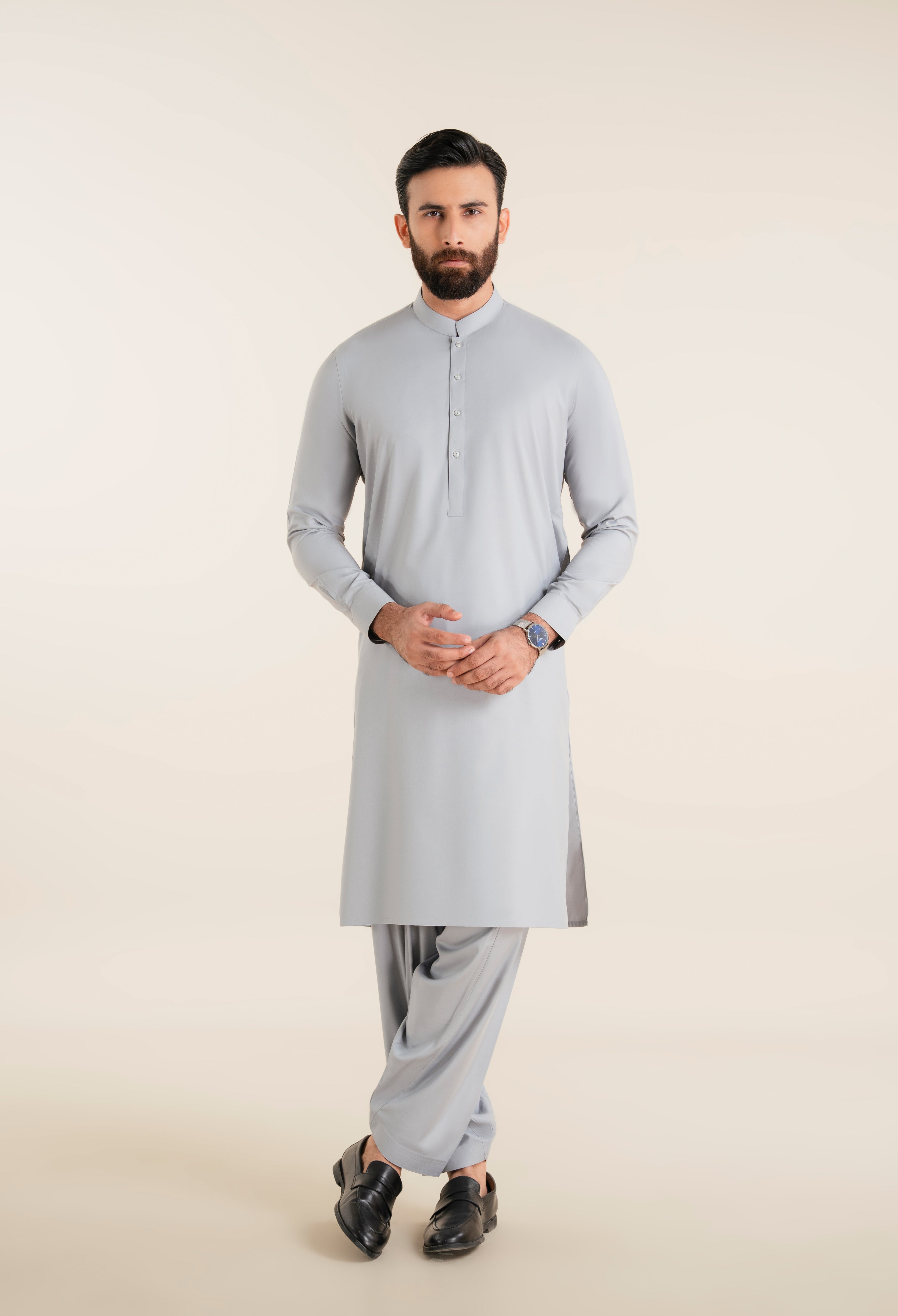 Frost Blue Blended Kameez Shalwar