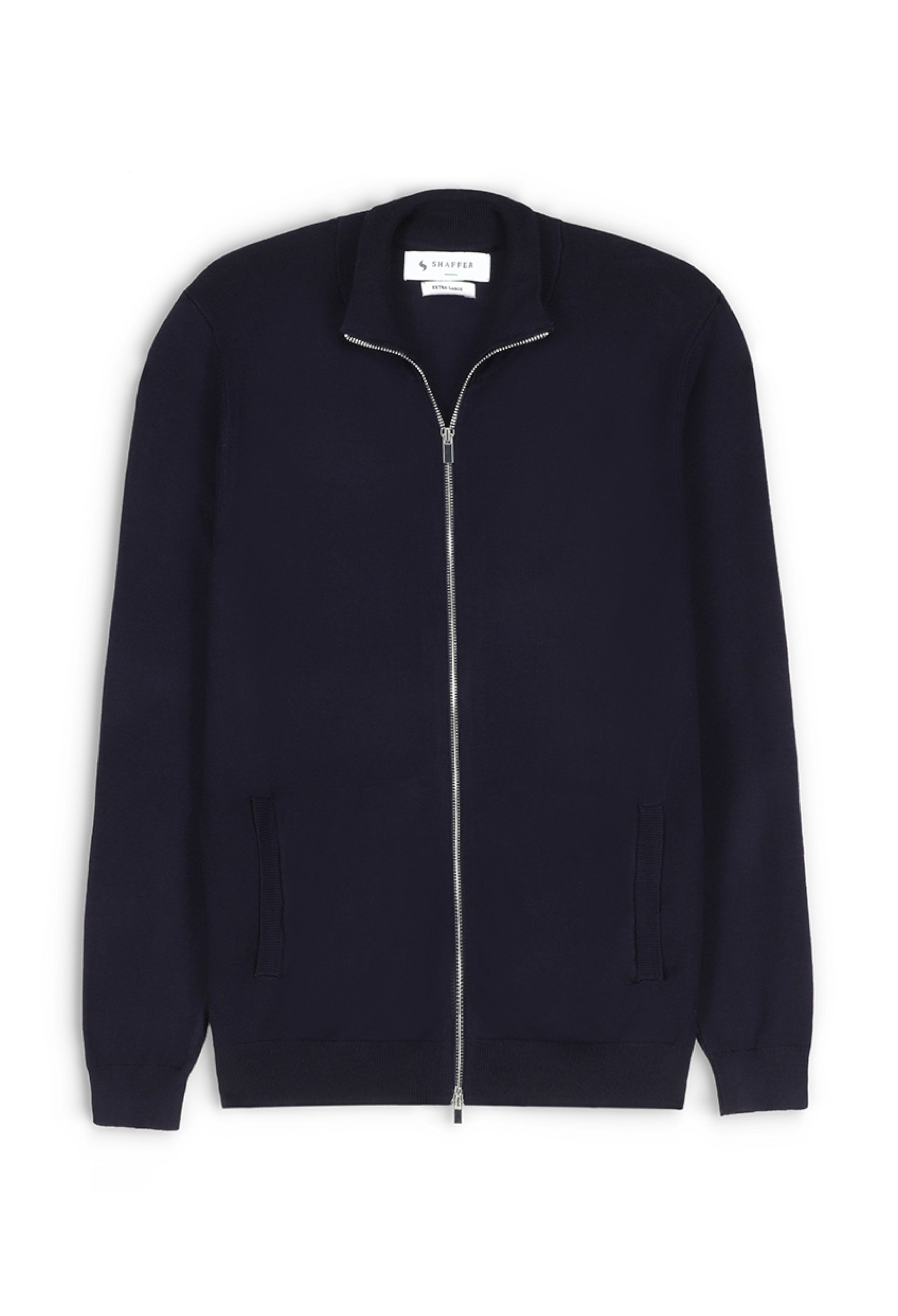 Dark Blue Mock Neck Zipper