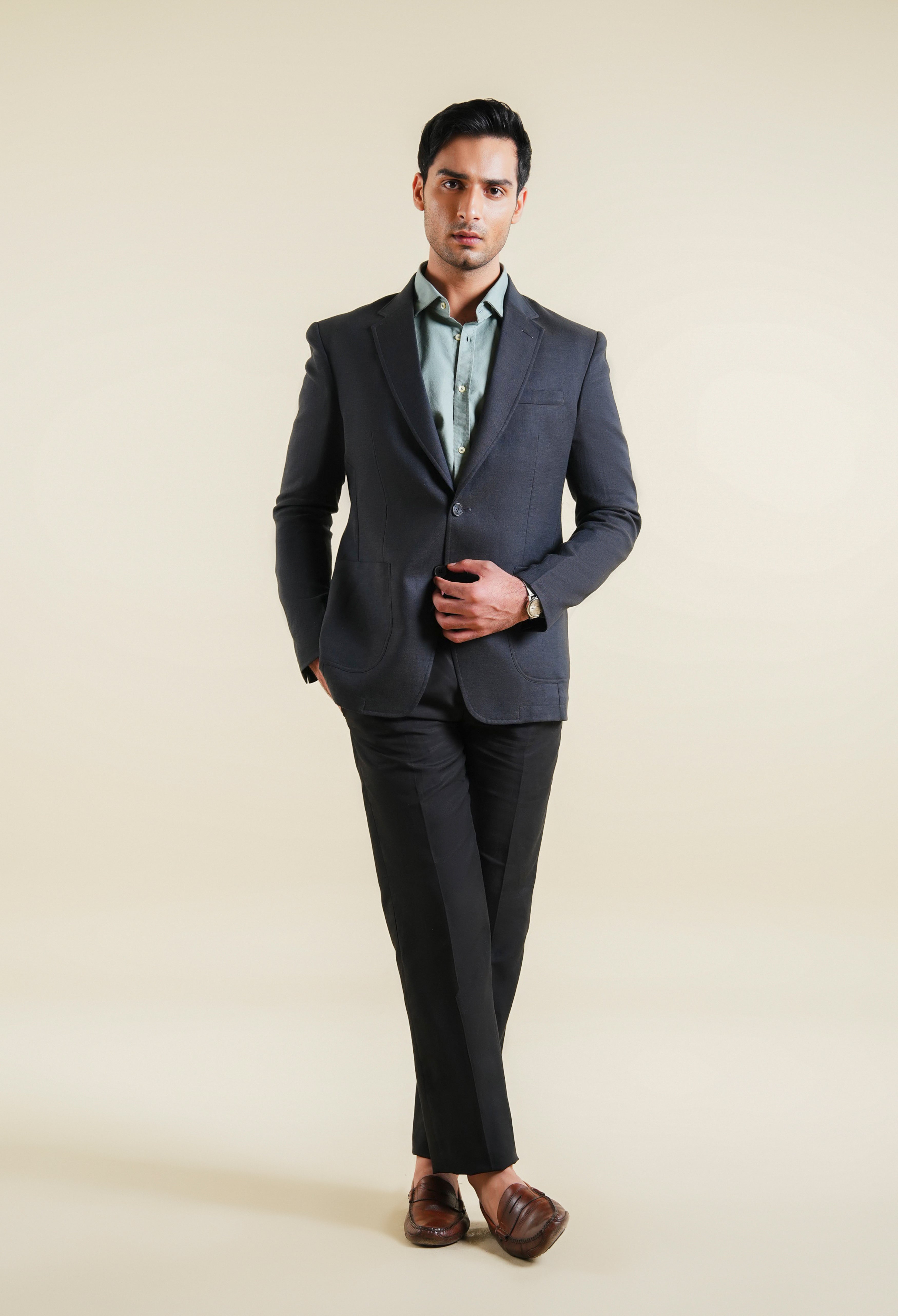 Shadow Grey Linen Jacket