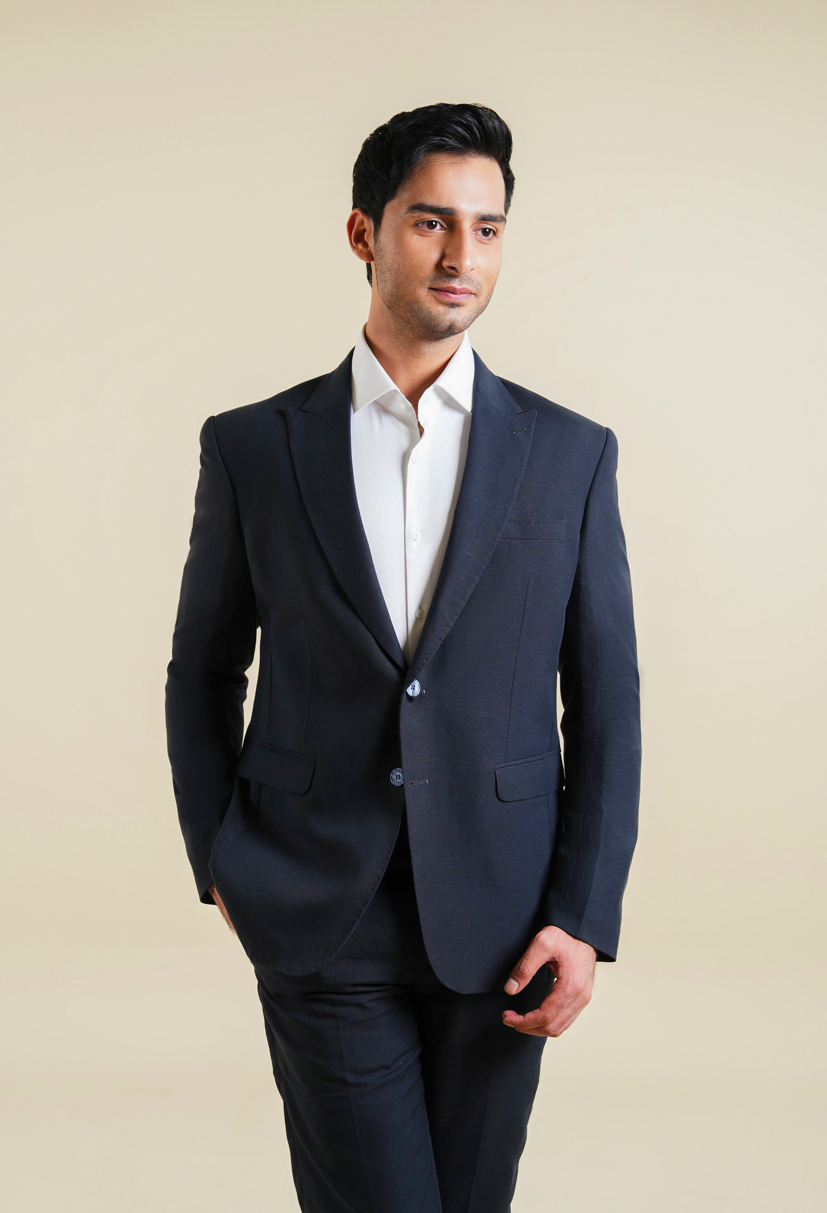 Deep Navy Linen Jacket