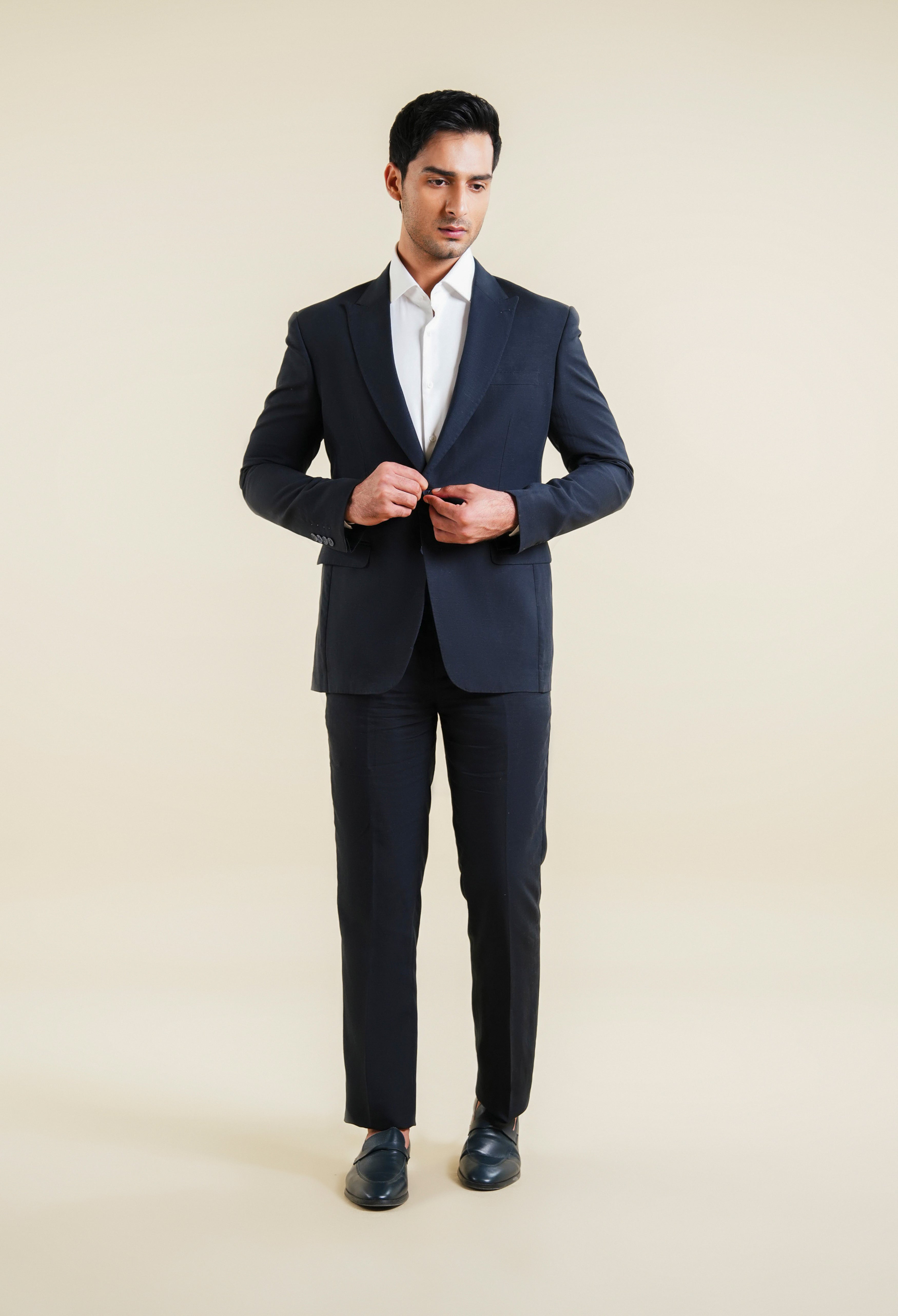 Deep Navy Linen Jacket