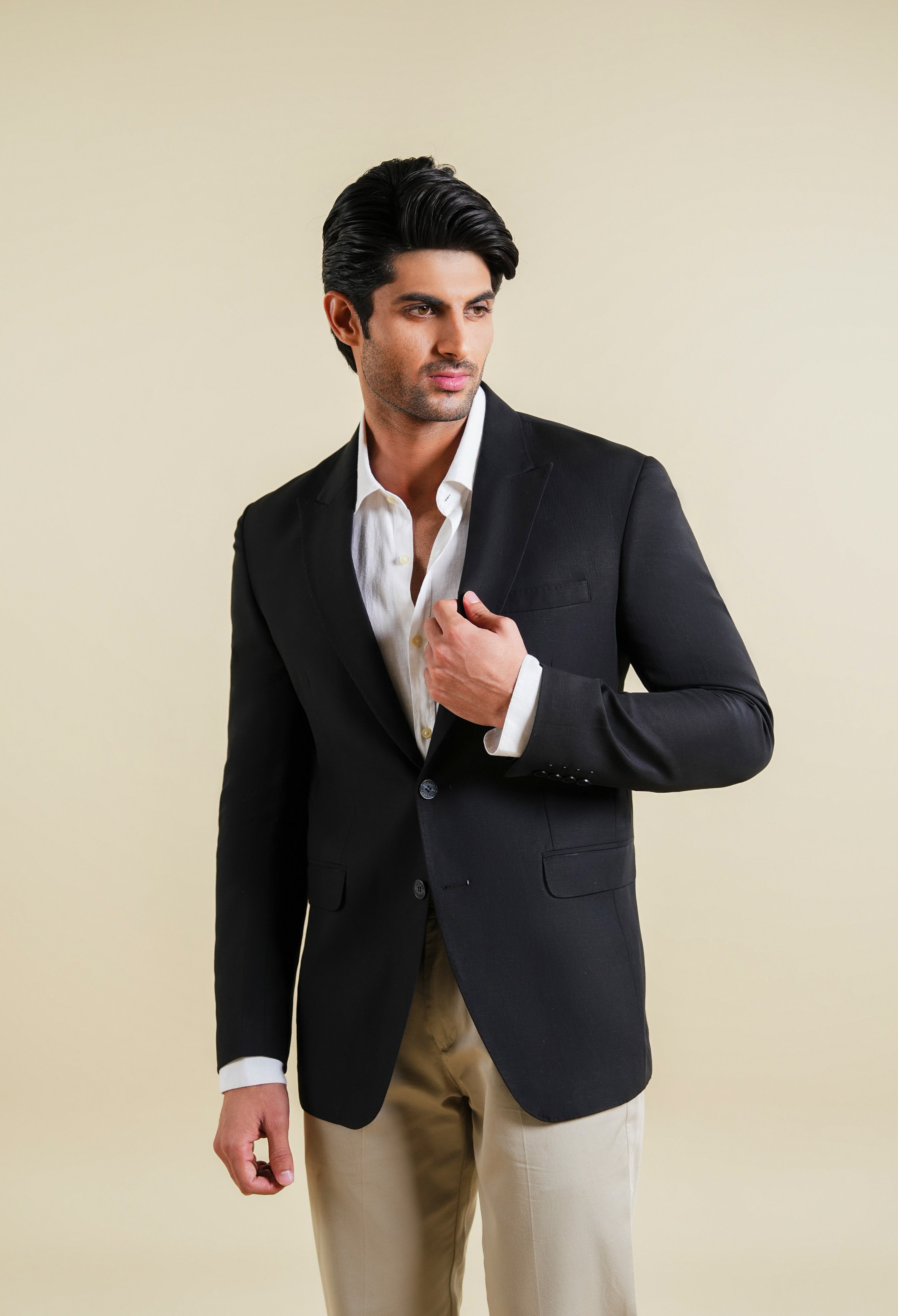 Crown Black Linen Jacket