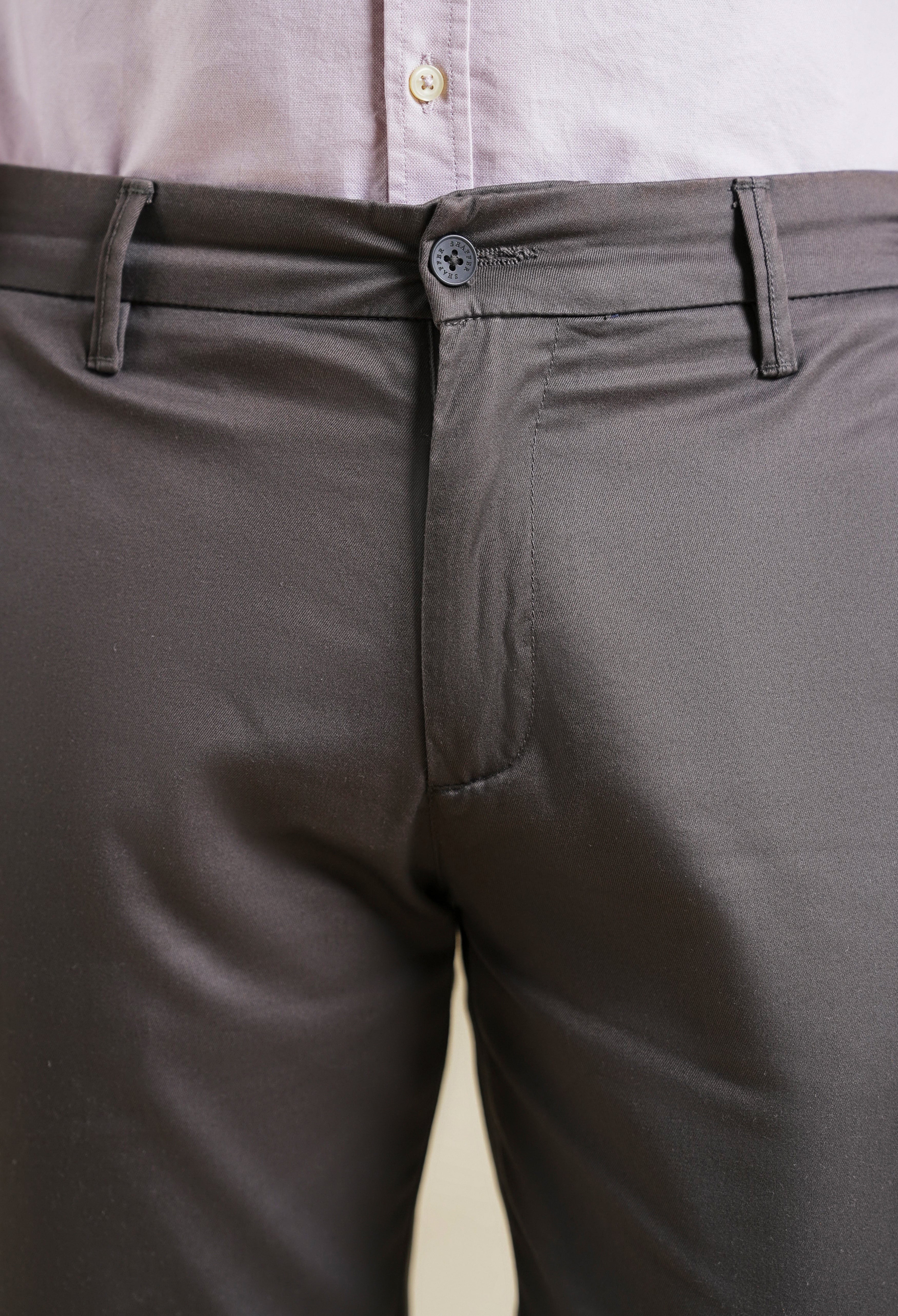 Dust Grey Cotton Trouser
