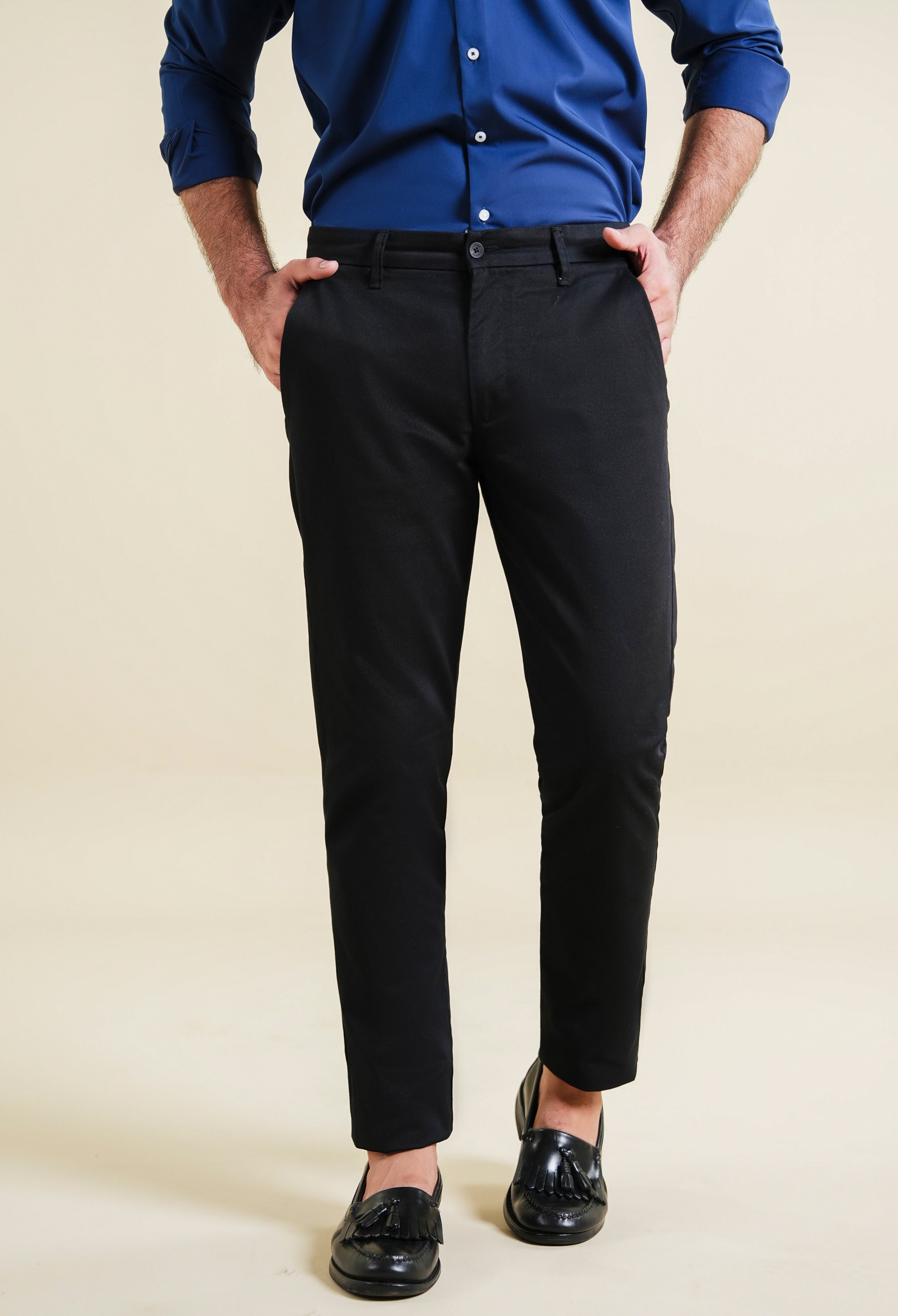 Night Black Cotton Trouser