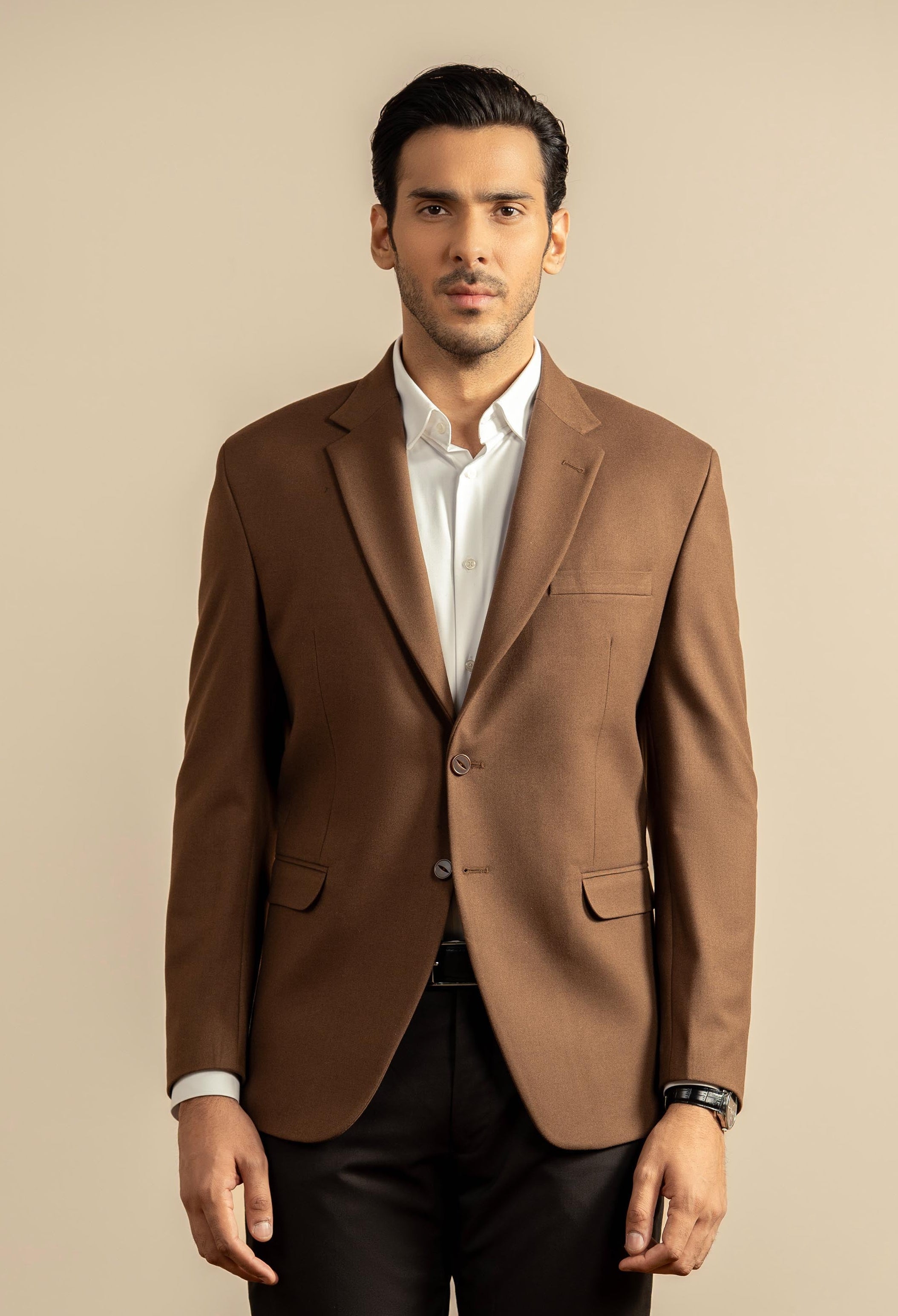 Dark Brown Tweed Blazer