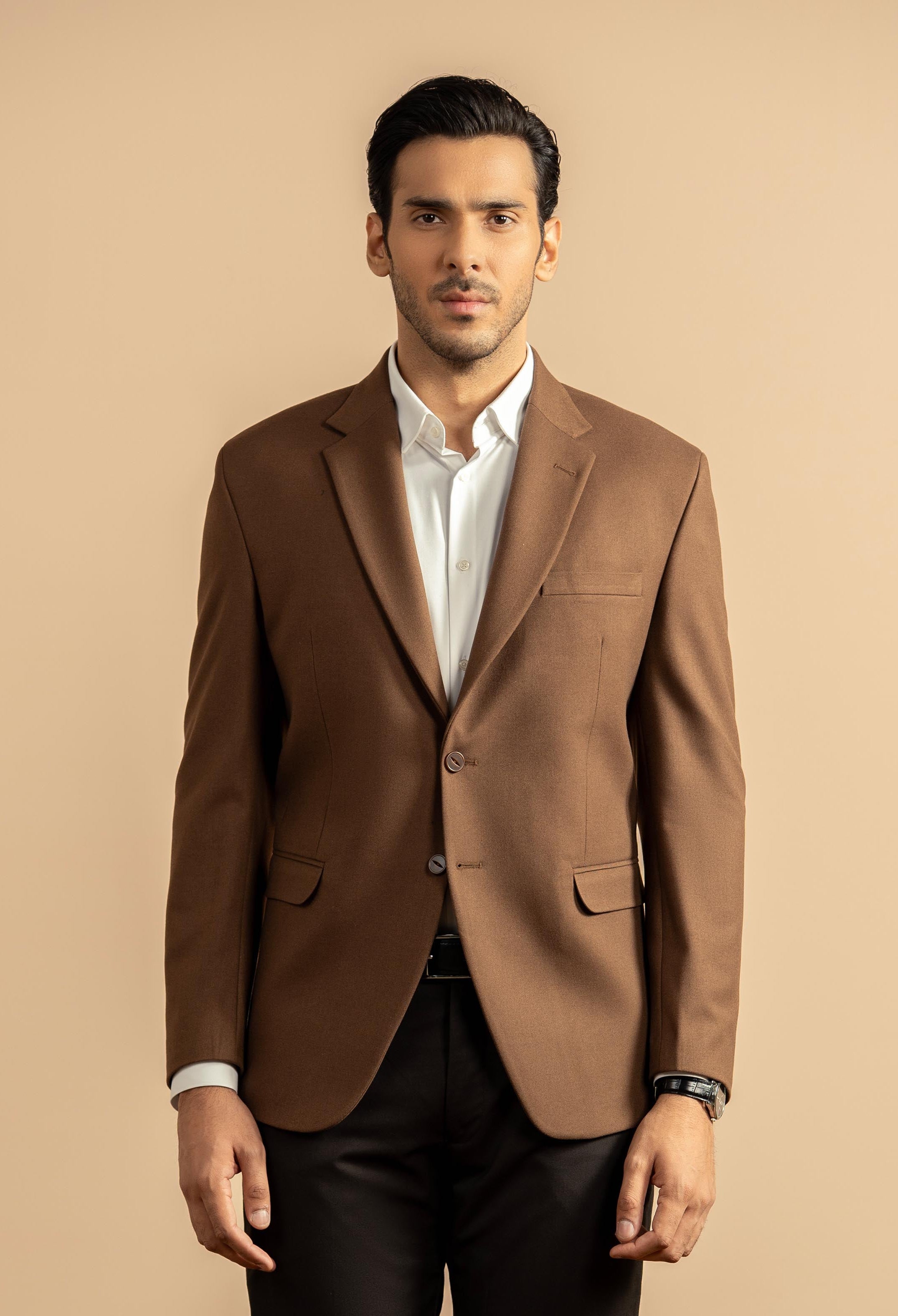 Dark Brown Tweed Blazer