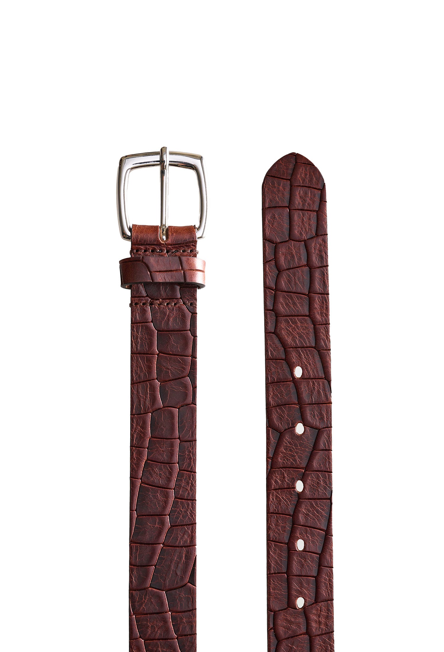 Dark Brown Crocodile Leather Belt