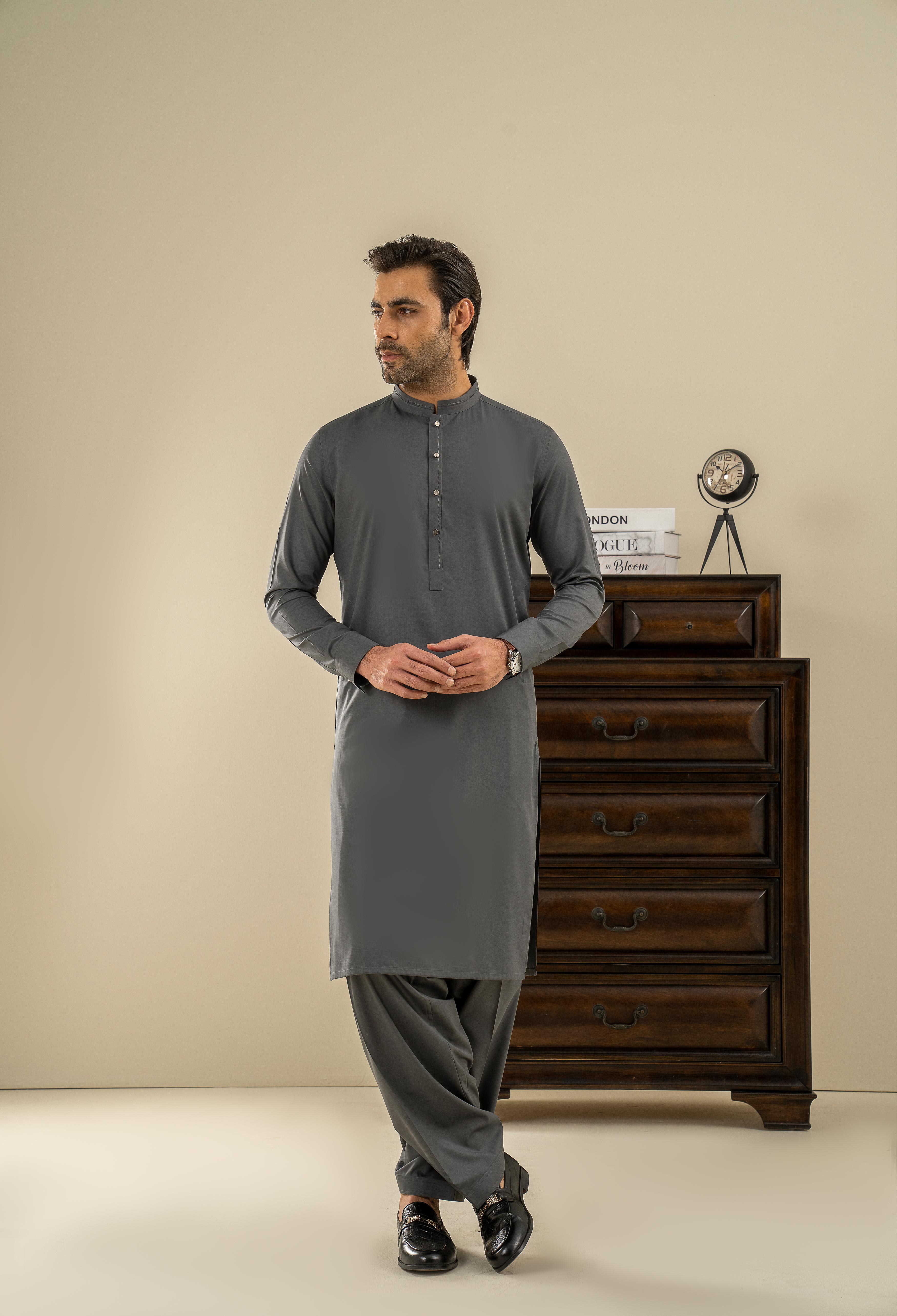 Corban Grey Detailing Kameez Shalwar