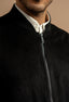 Night Black Suede Bomber Jacket