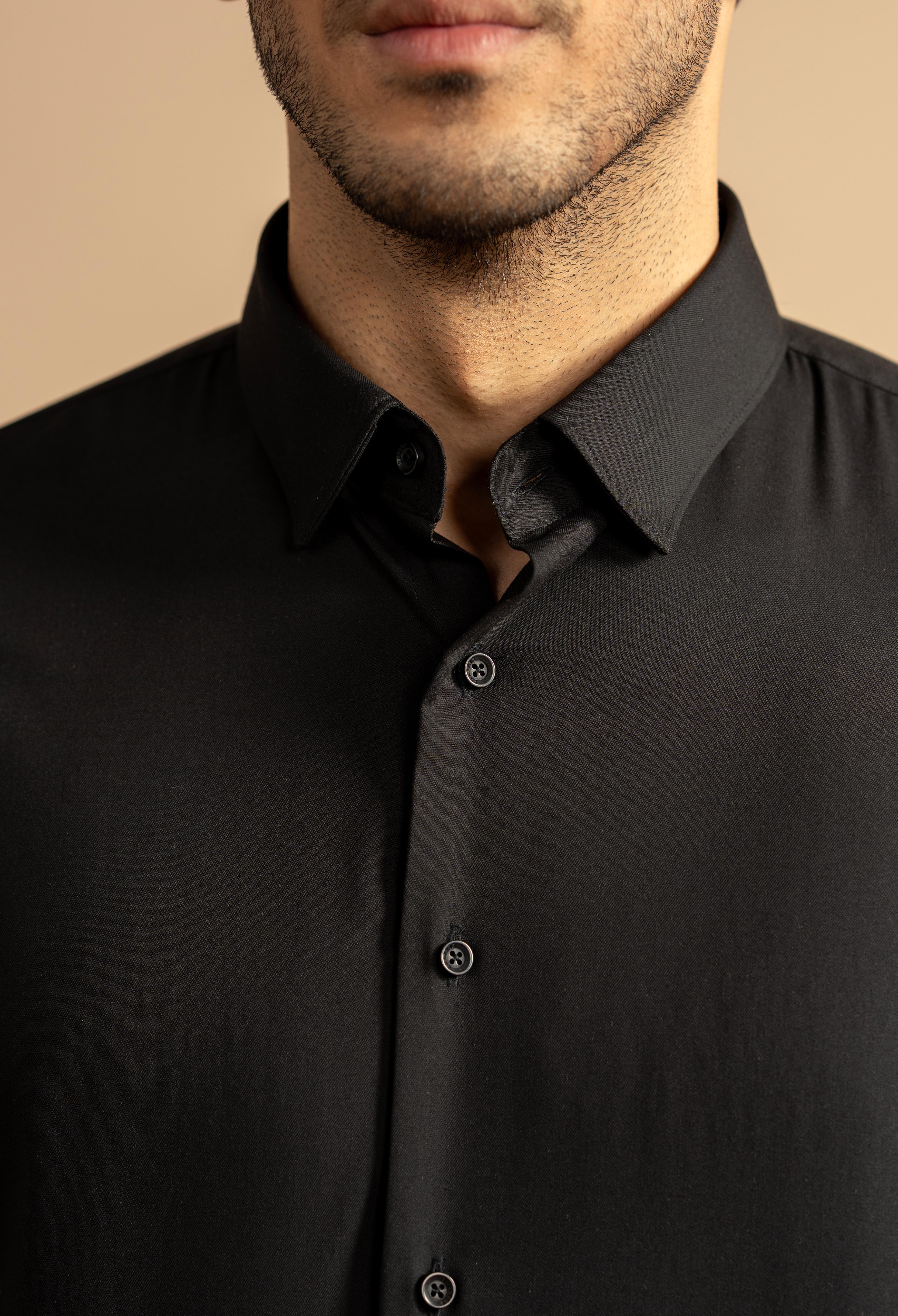 Matte Black Semi Formal Shirt