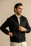 Night Black Suede Bomber Jacket