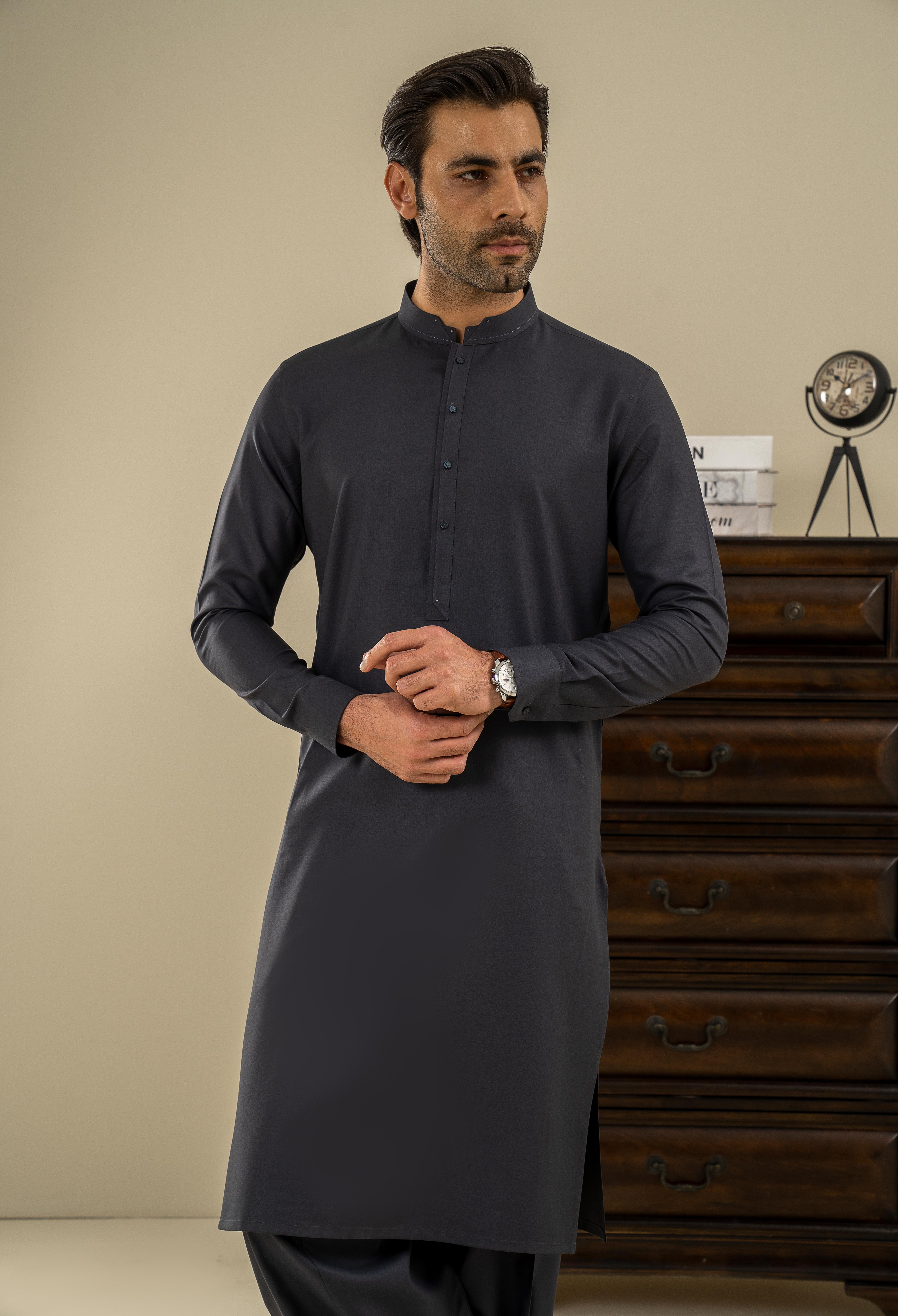 Cod Grey Detailing Kameez Shalwar