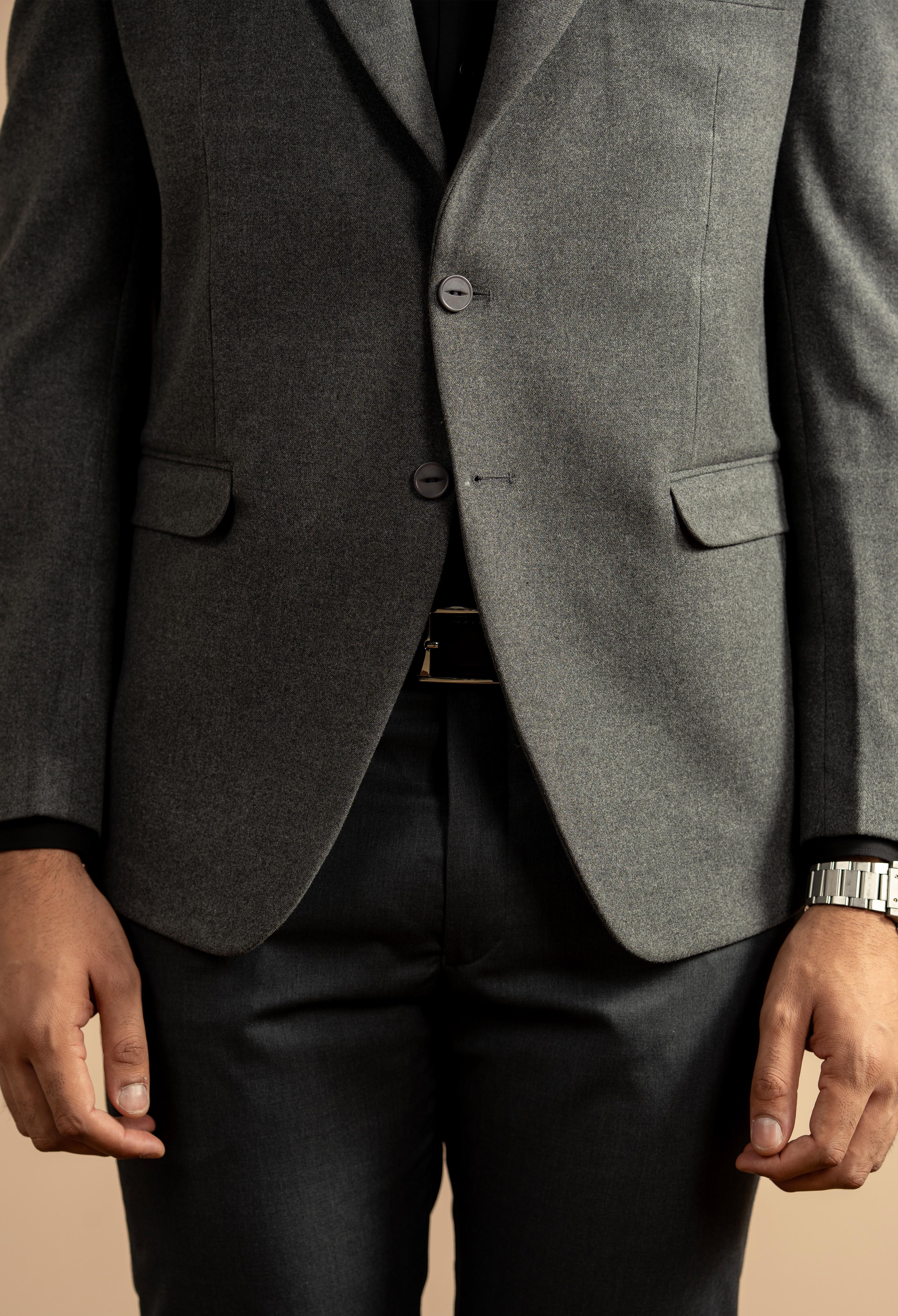 Charcoal Grey Tweed Blazer