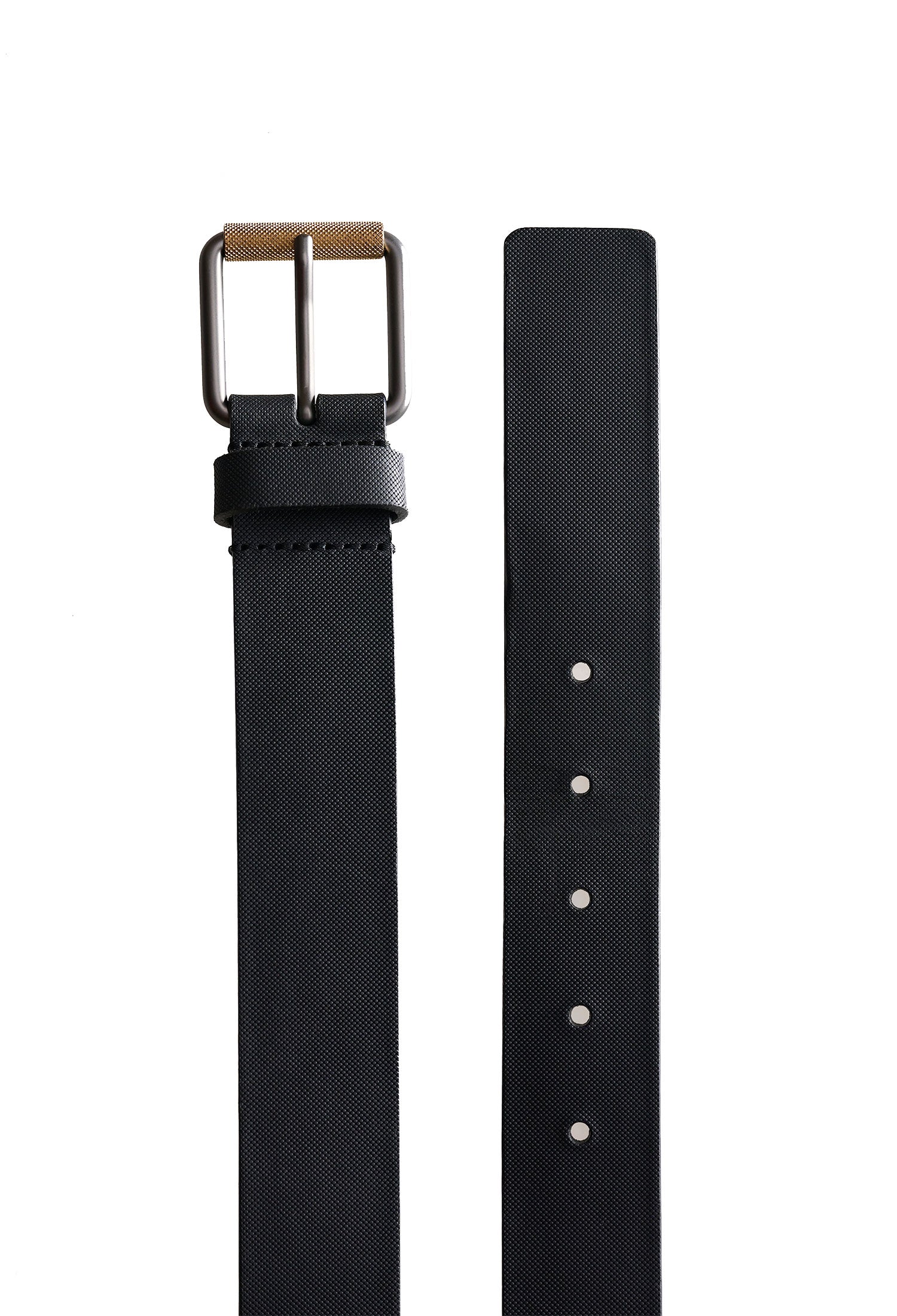 Black Texture Leather Belt