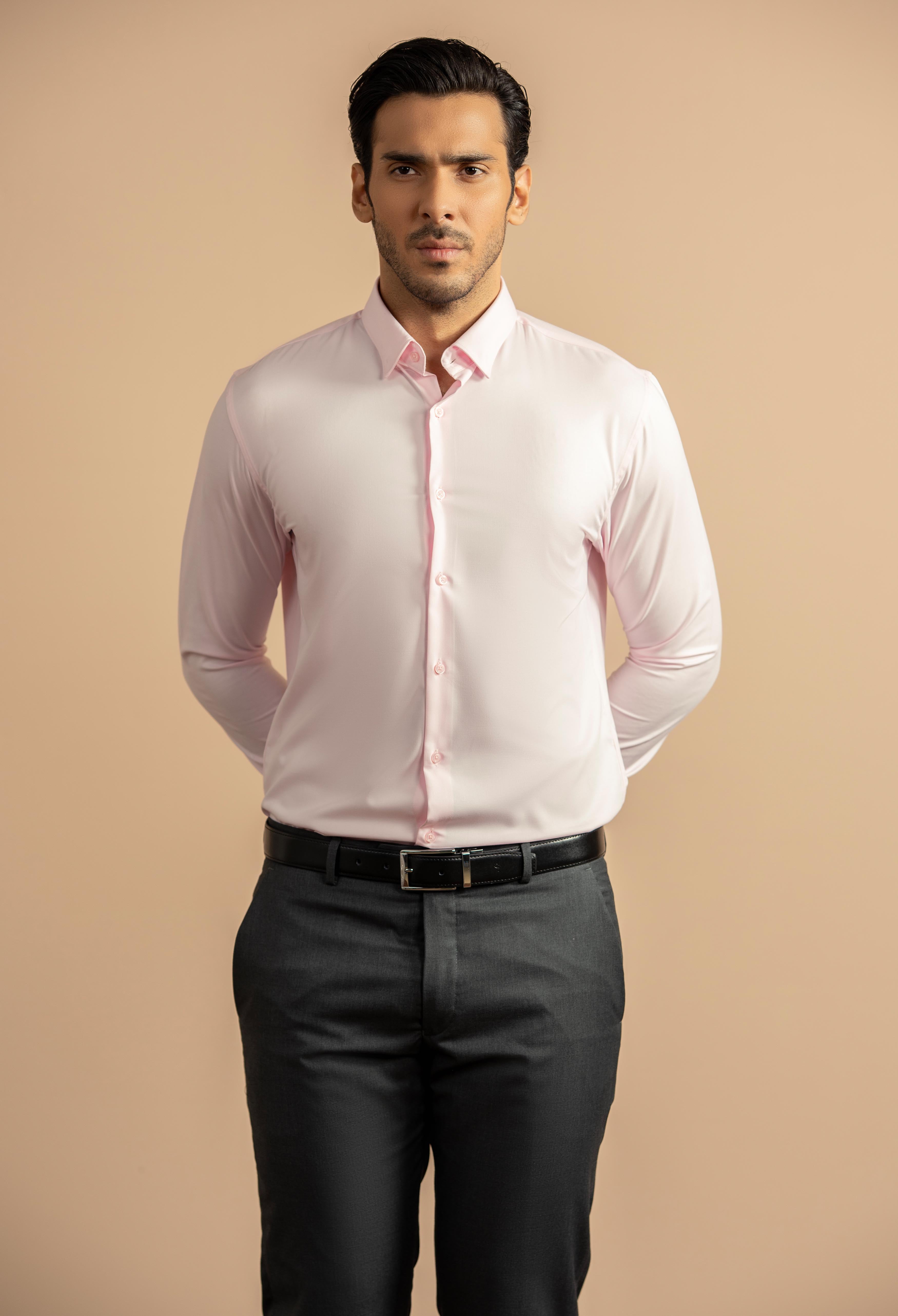 Rose Pink Semi Formal Shirt