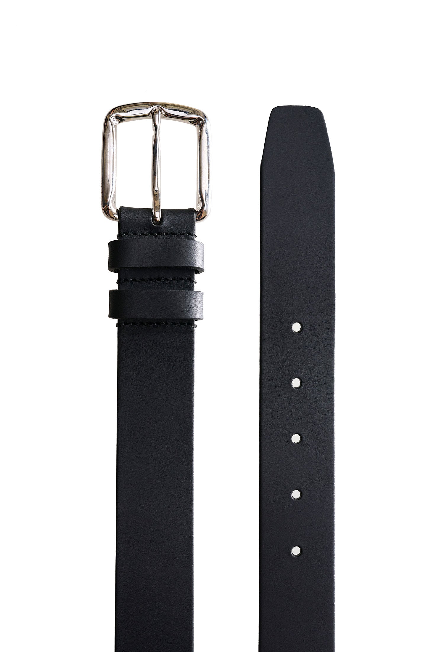 Black Plain Leather Belt