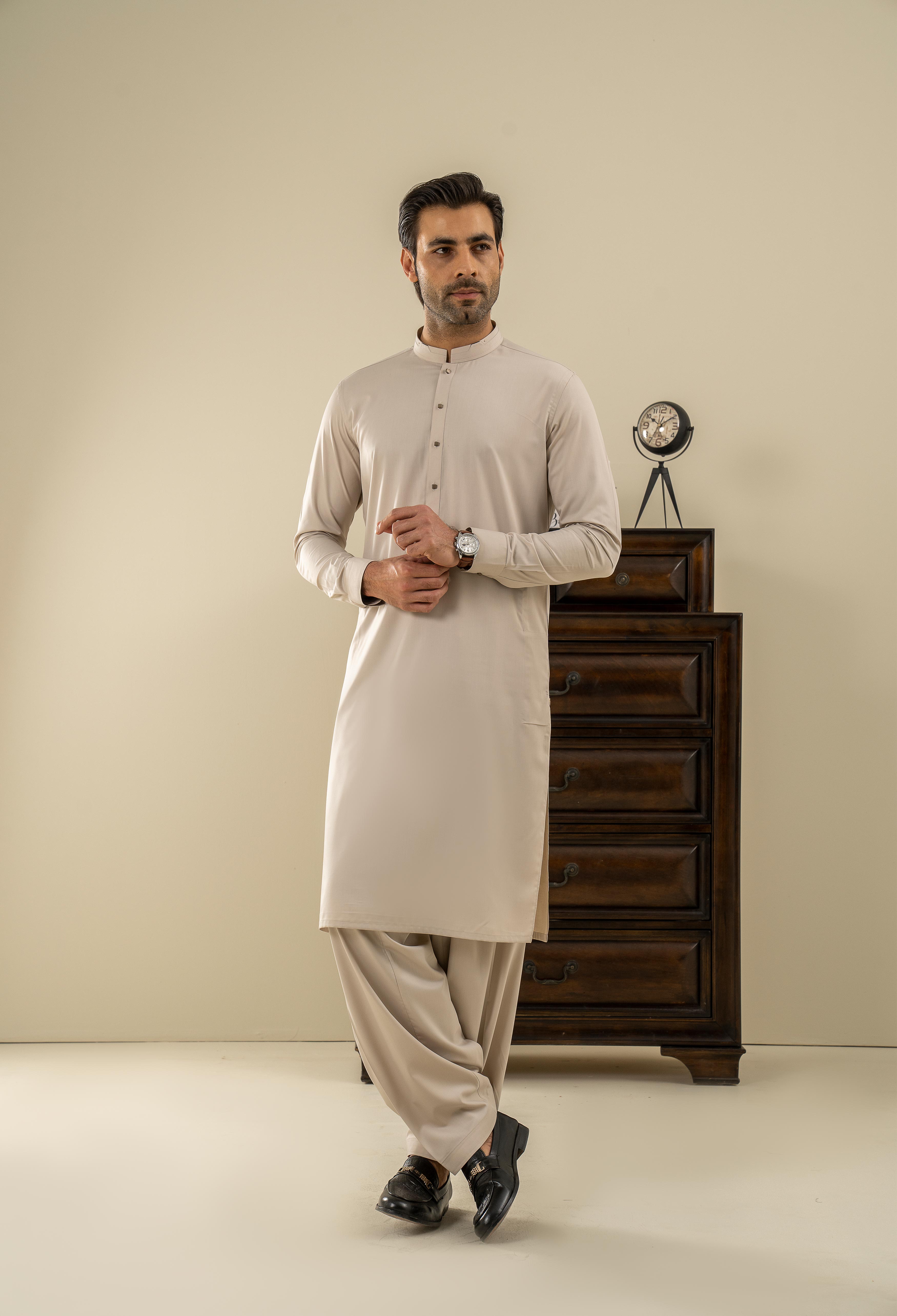 Birch Brown Detailing Kameez Shalwar