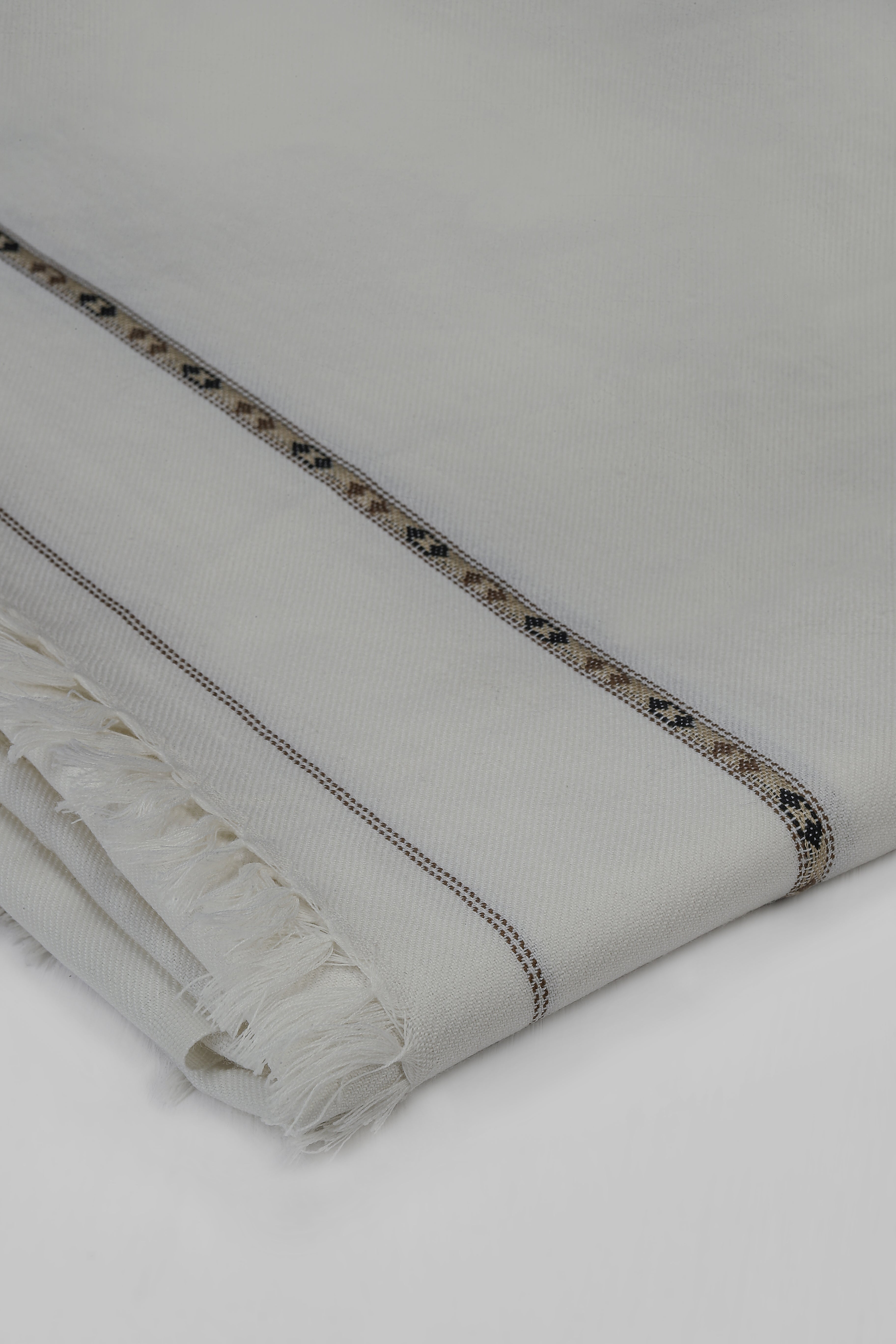 Off White Wool Blend Shawl