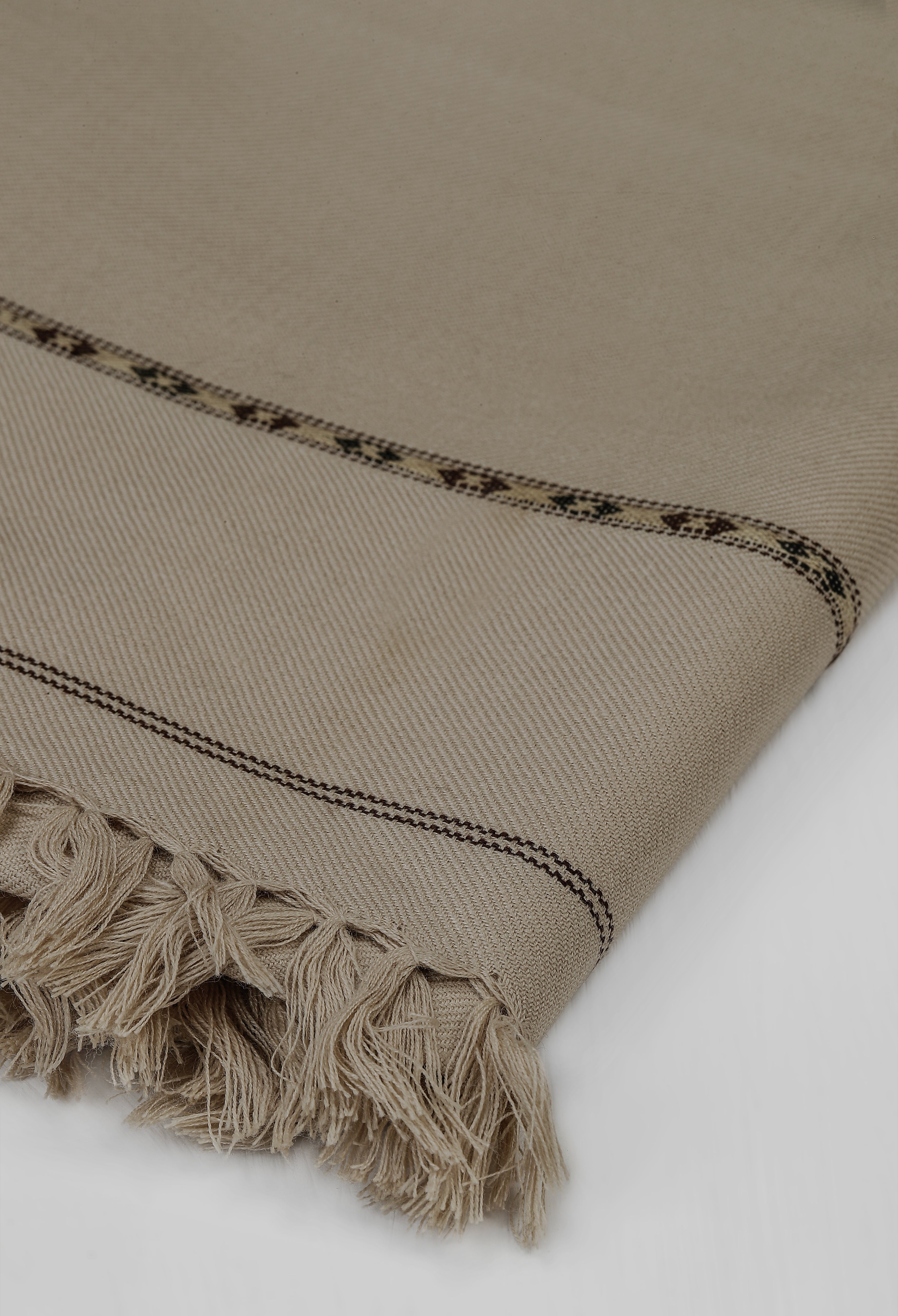 Ash Beige Wool Blend Shawl