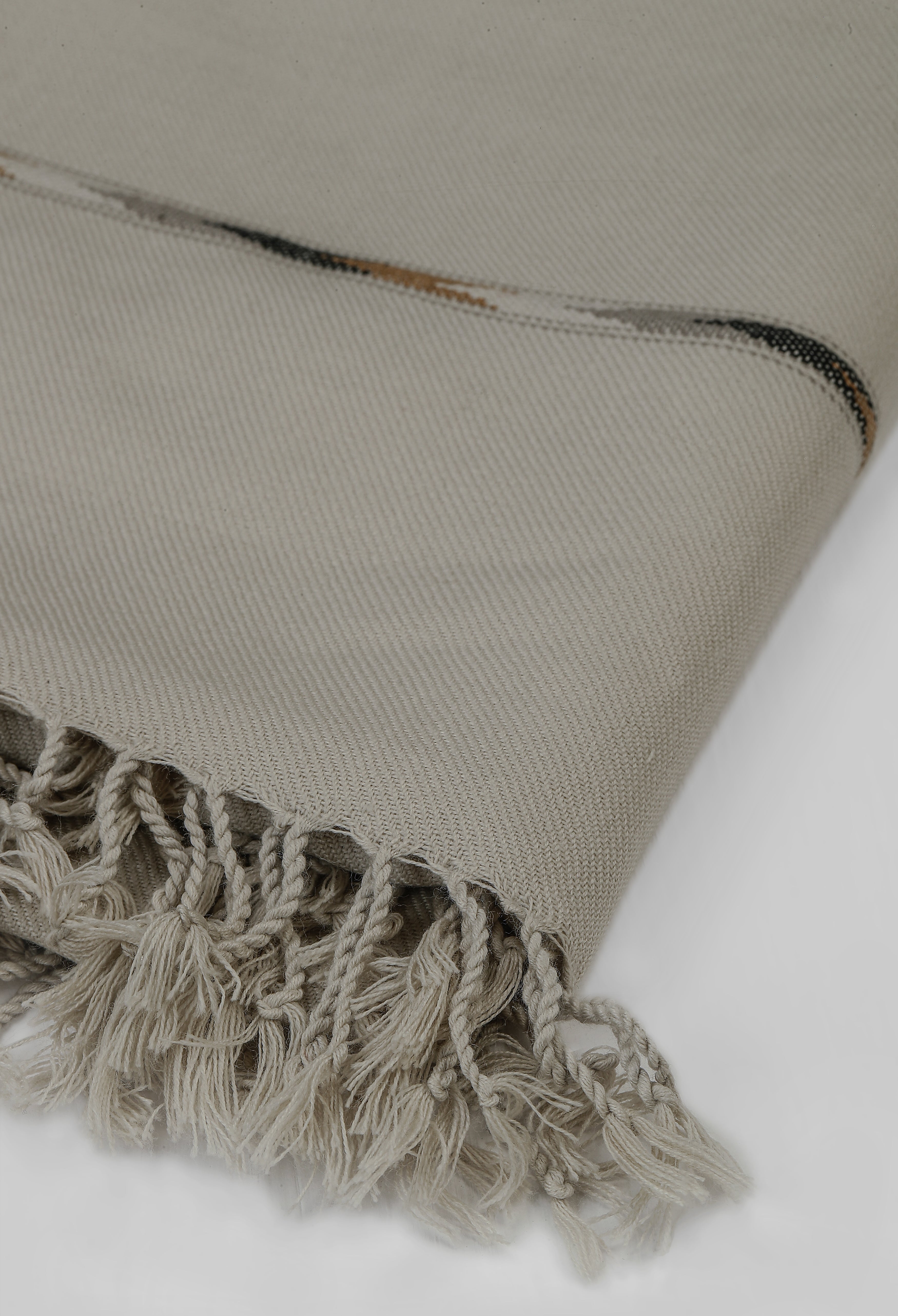 Creamy Beige Wool Blend Shawl