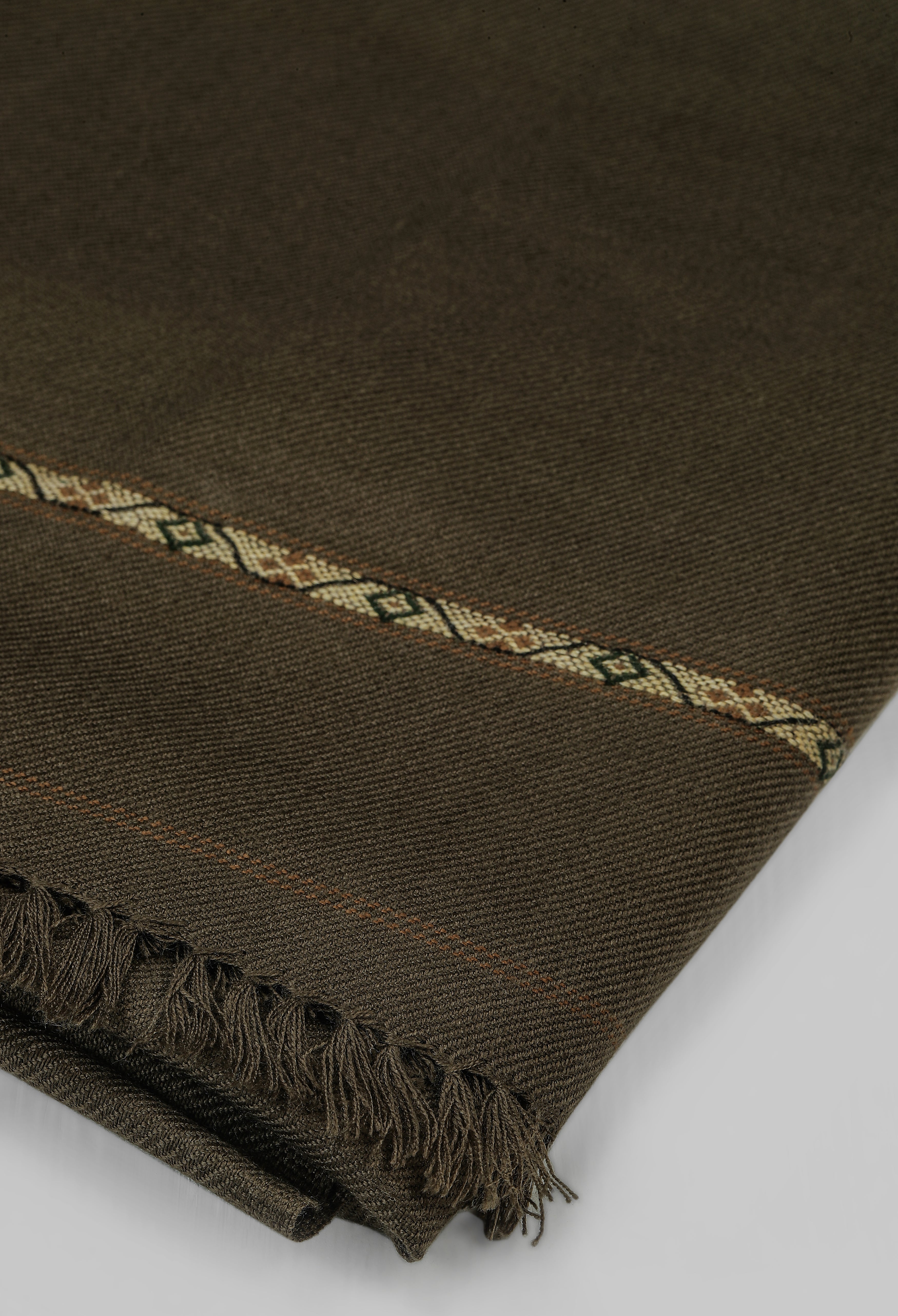 Olive Green Wool Blend Shawl