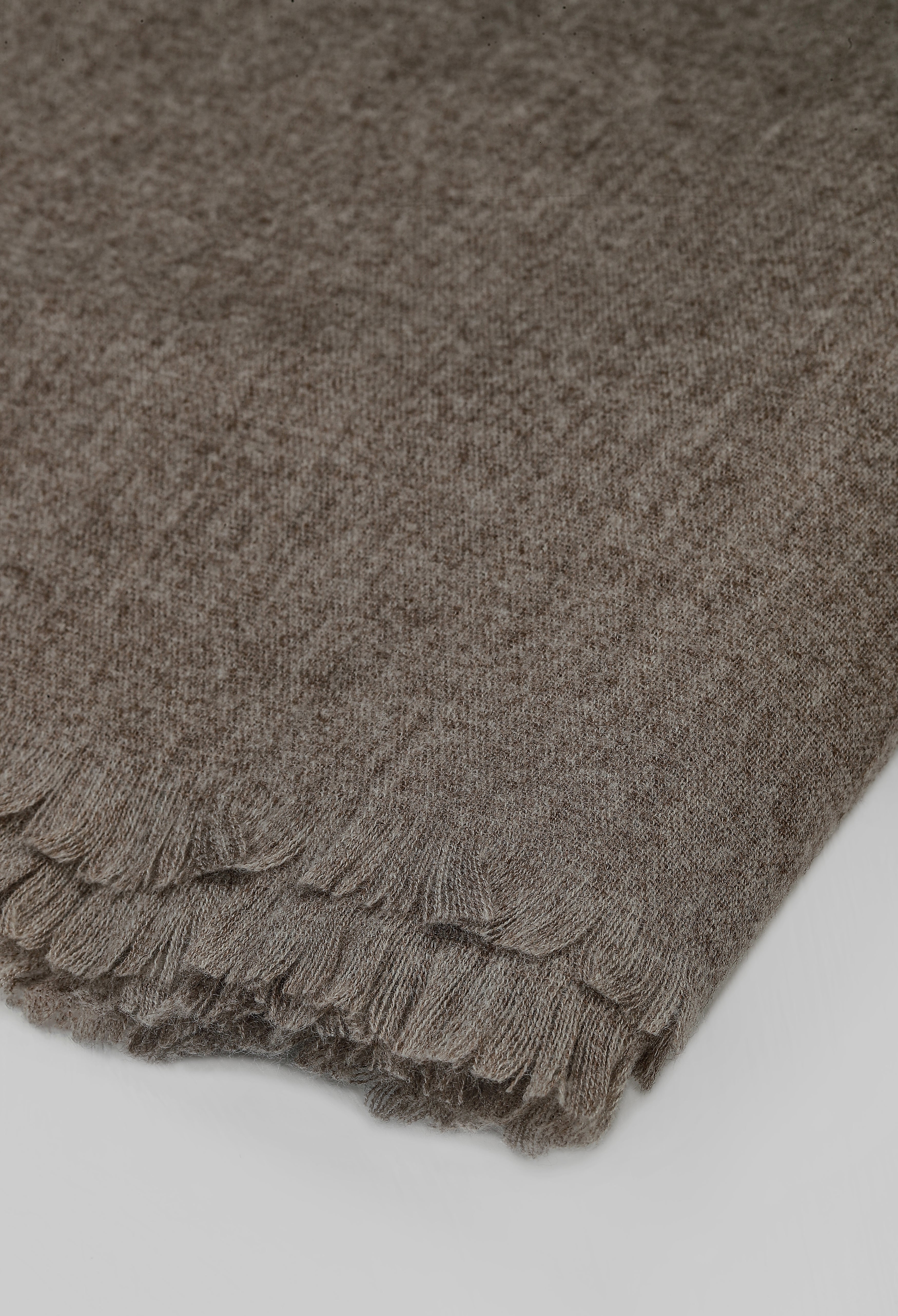 Textured Brown Cashmere Wool Shawl