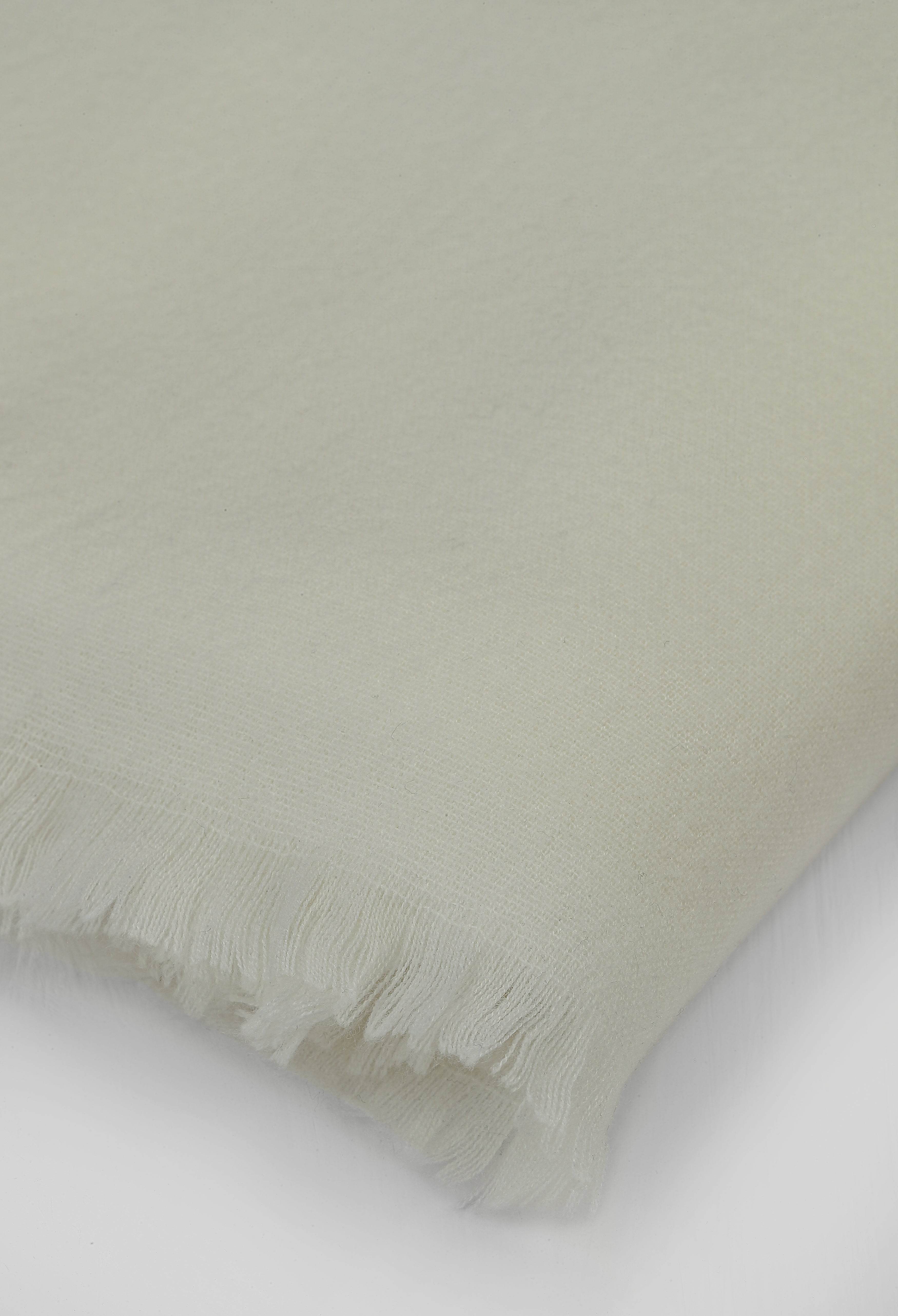 Buttermilk White Cashmere Wool Shawl