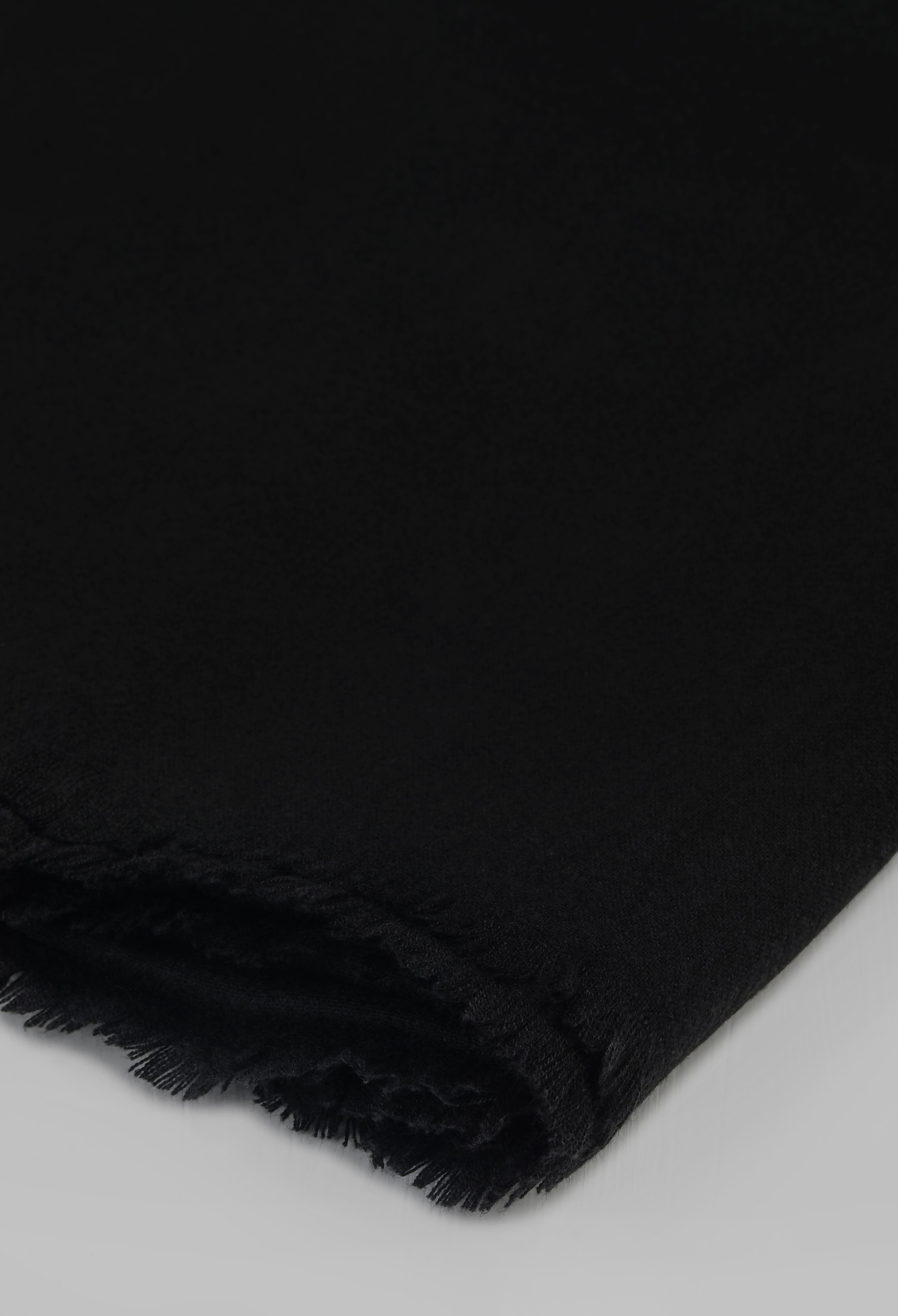 Pitch Black Cashmere Wool Shawl