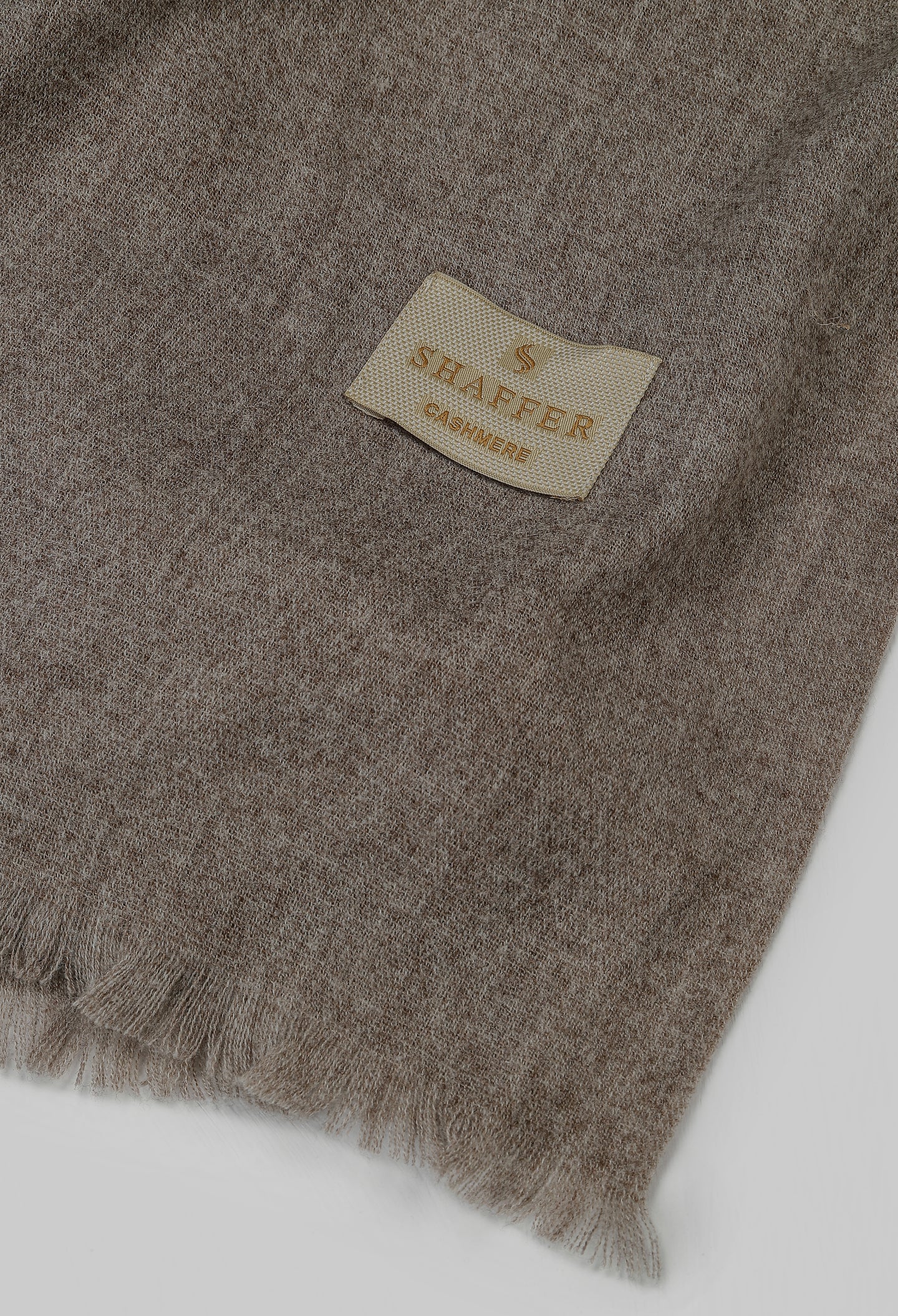 Textured Brown Cashmere Wool Shawl
