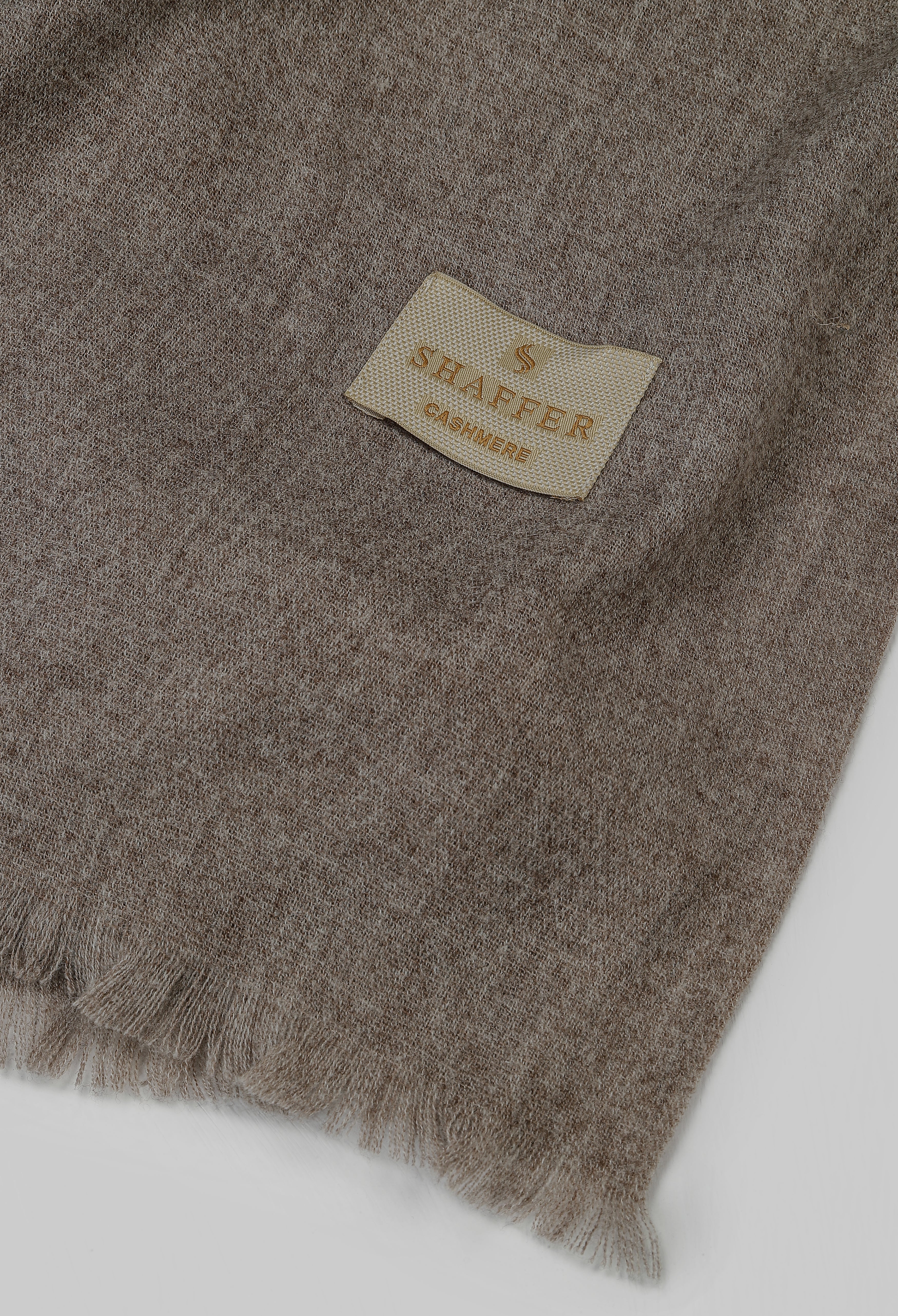 Textured Brown Cashmere Wool Shawl