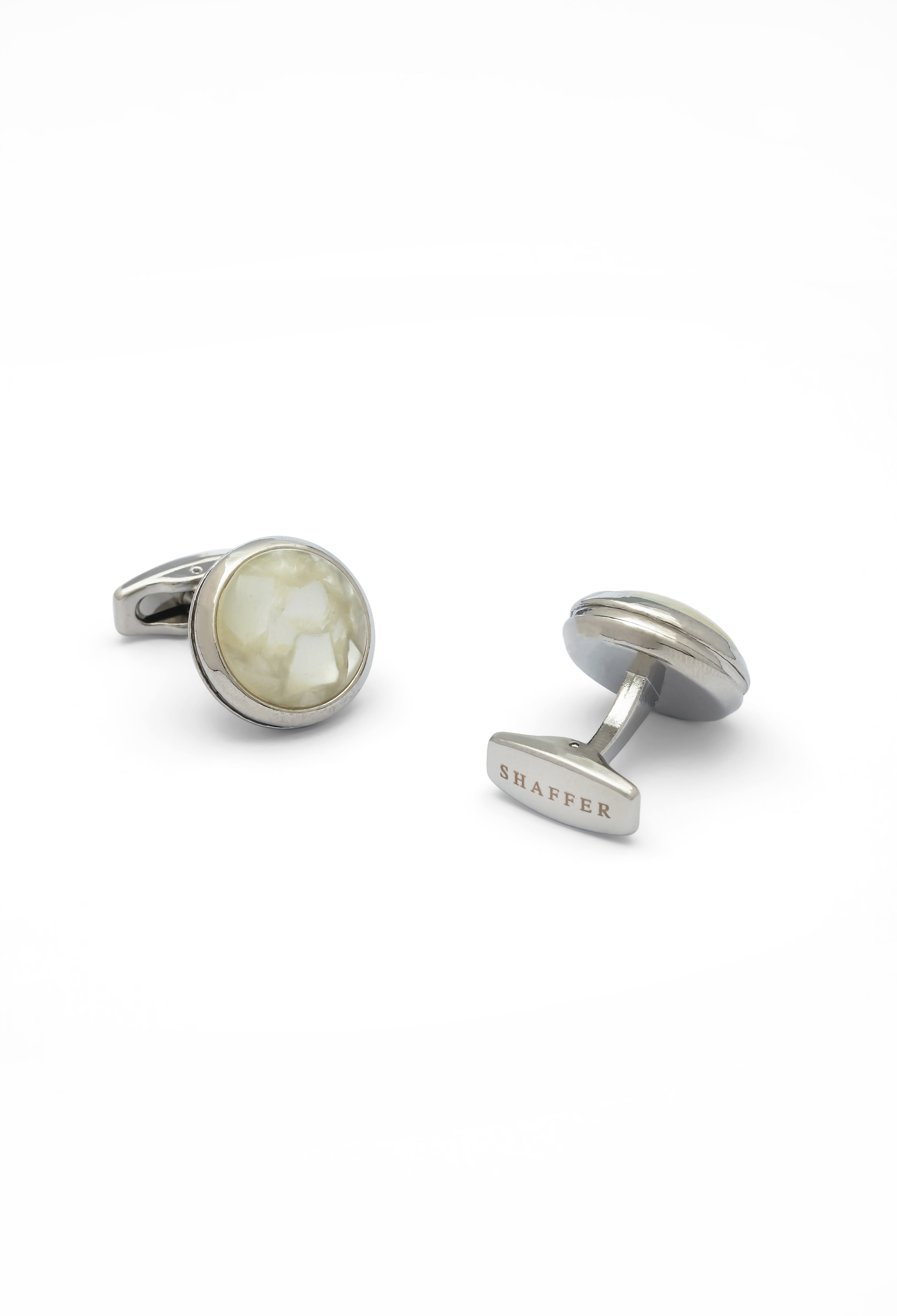 Off White Pearl Stone Cufflinks
